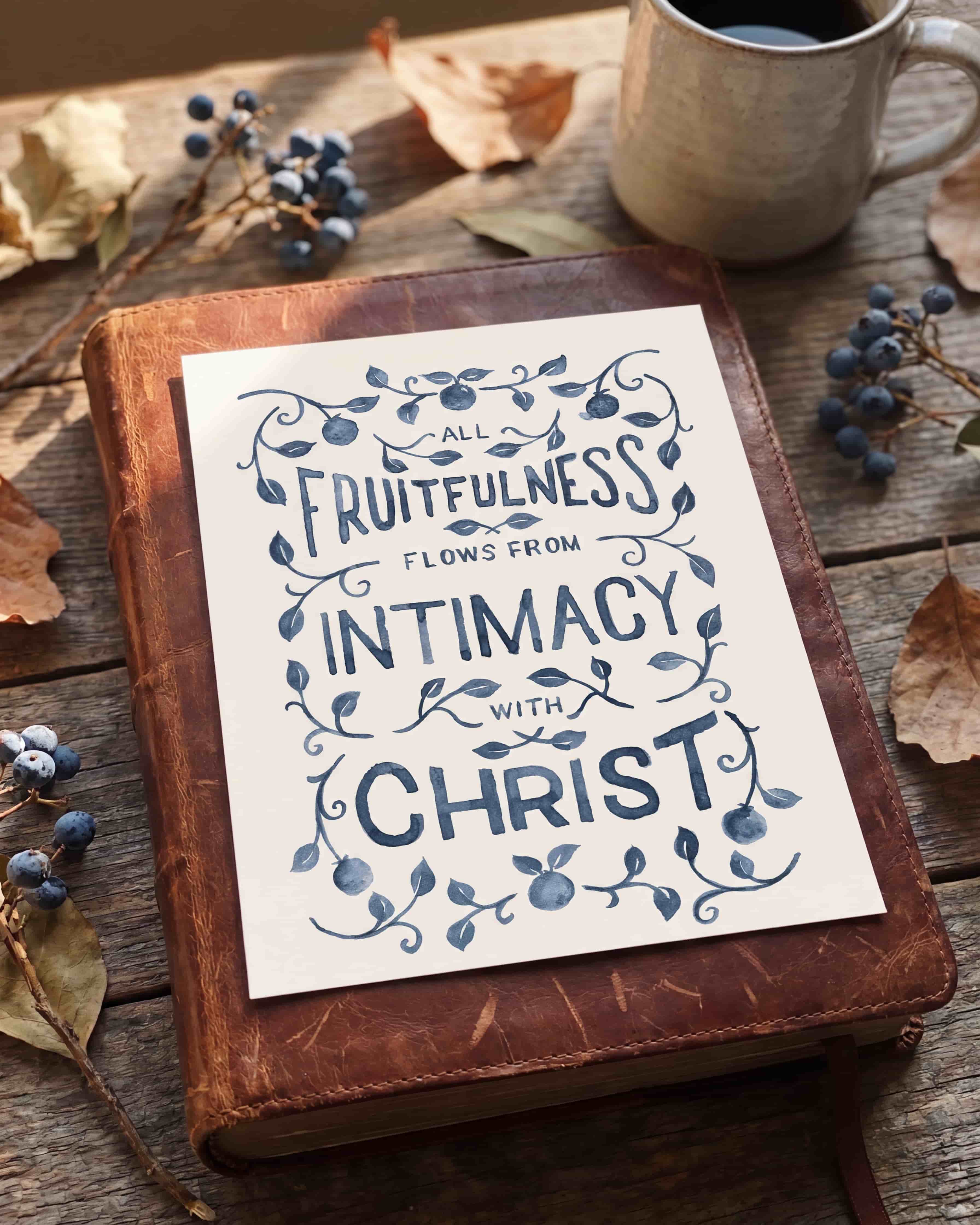 All Fruitfulness Flows from Christ - Christian Quote Artwork