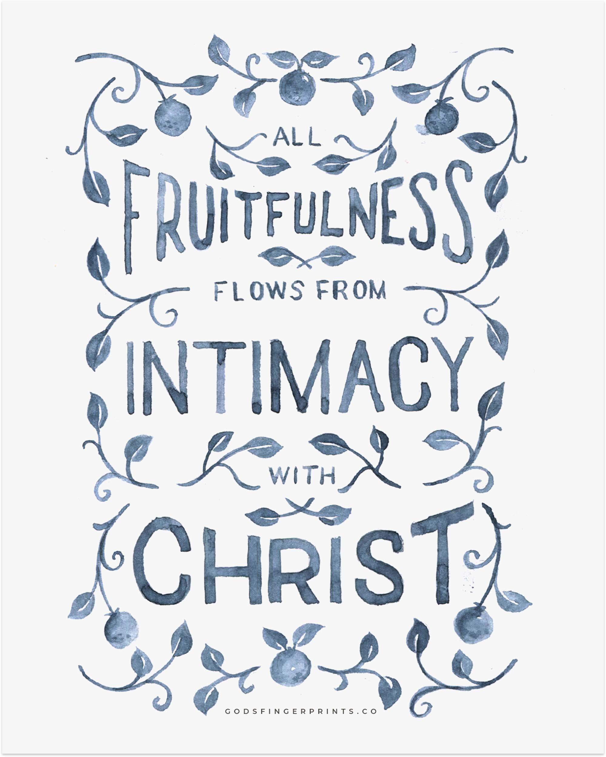 All Fruitfulness Flows from Christ - Christian Quote Artwork
