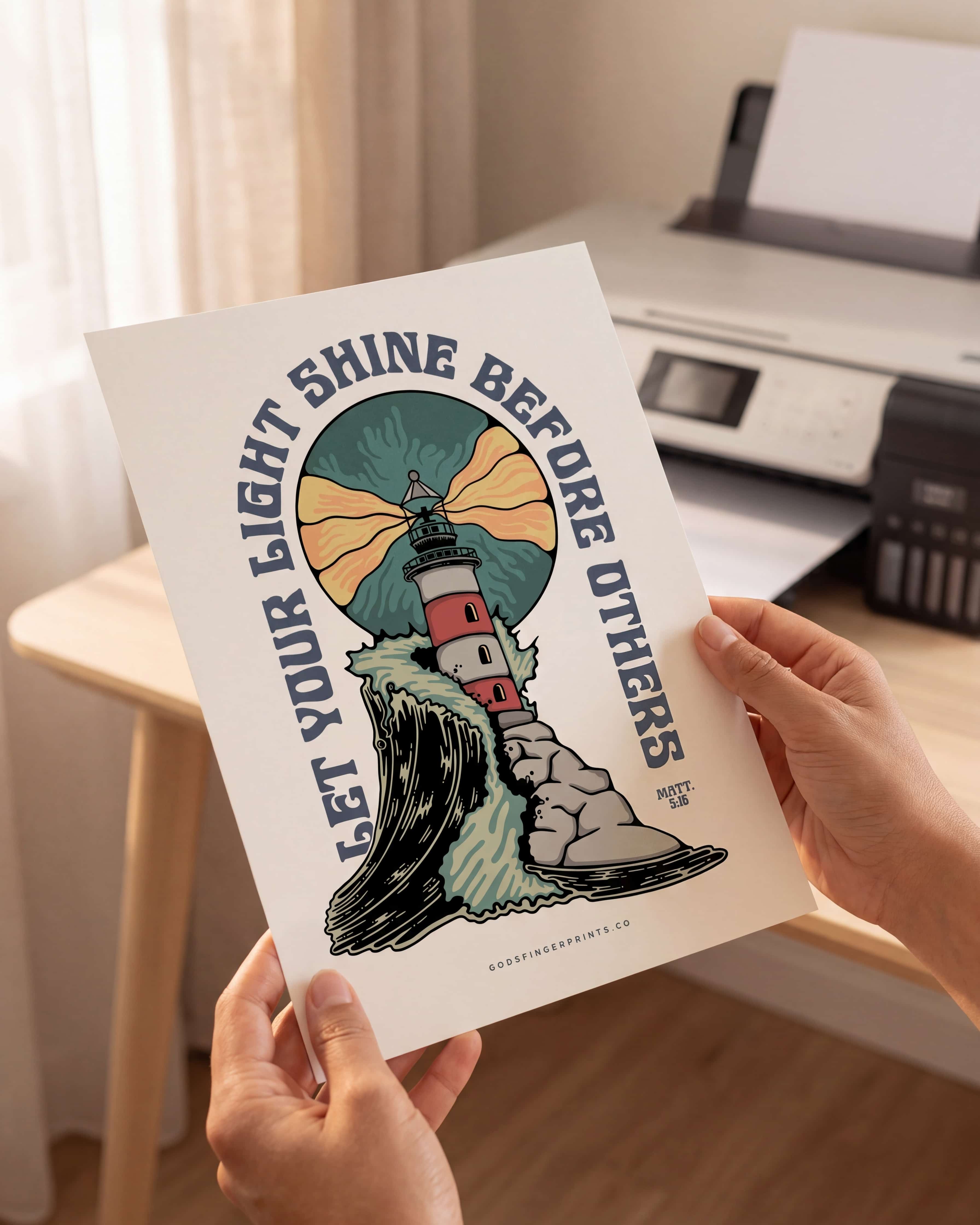 Let Your Light Shine - Matthew 5:16 - Christian scripture print