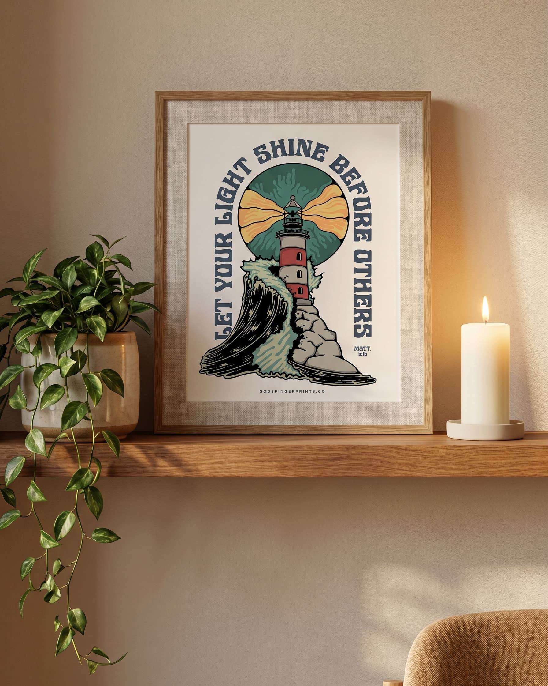 Let Your Light Shine - Matthew 5:16 - Christian scripture print
