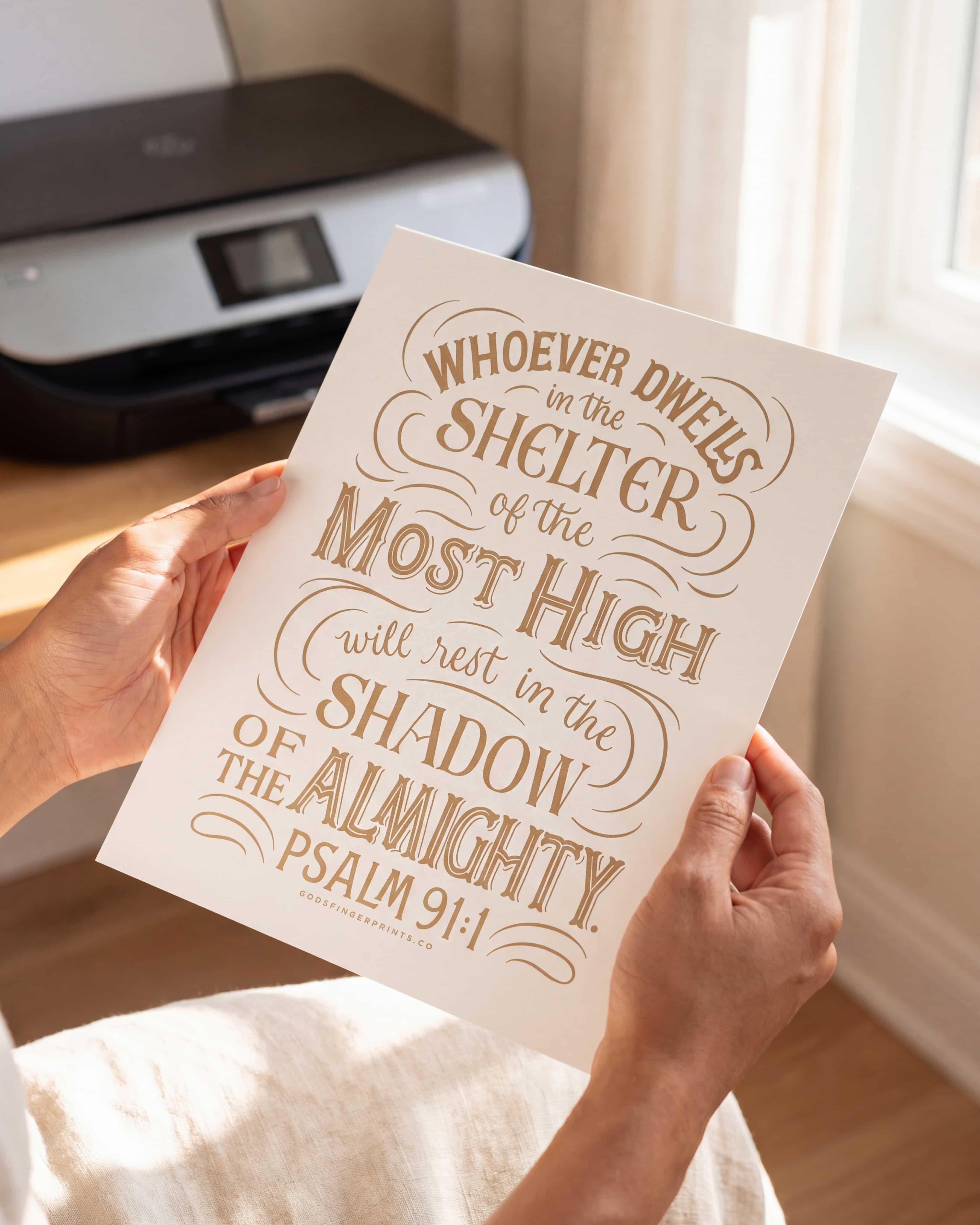 Shelter of the Most High - Psalm 91:1 - God's promises Christian scripture print
