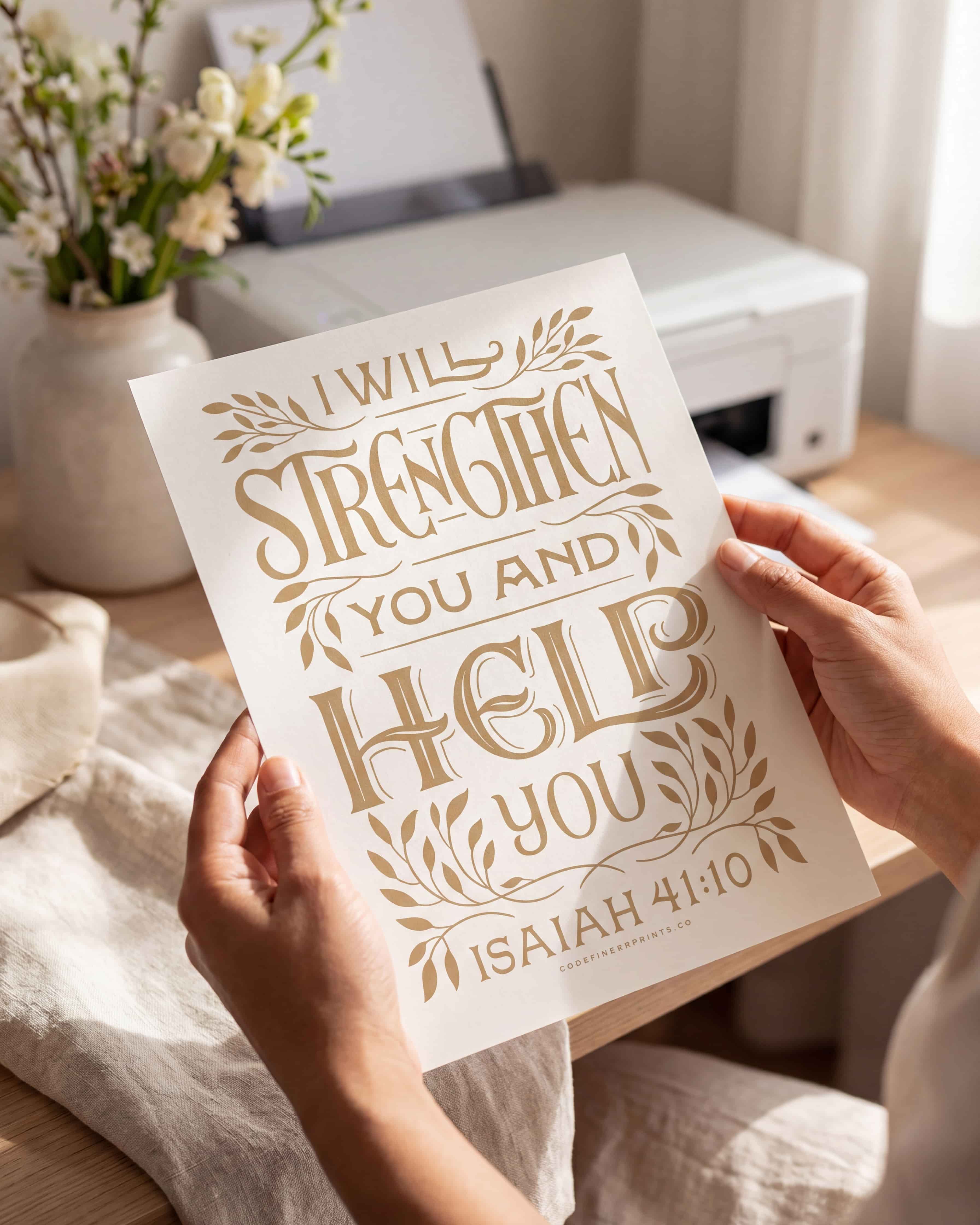I Will Strengthen You - Isaiah 41:10 - God's promises faith-based wall art print