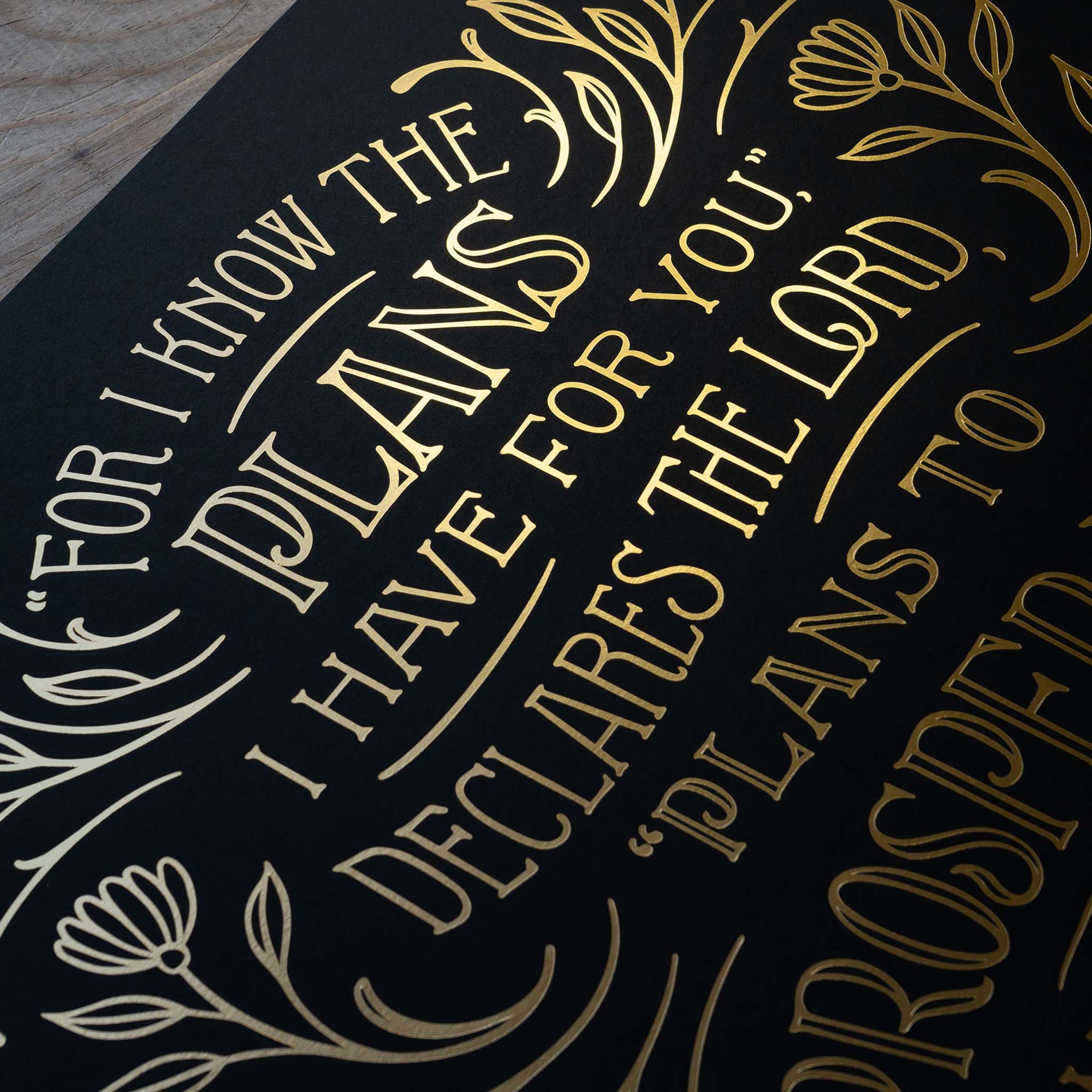 Hope and a Future (Jeremiah 29:11) - Gold/Black