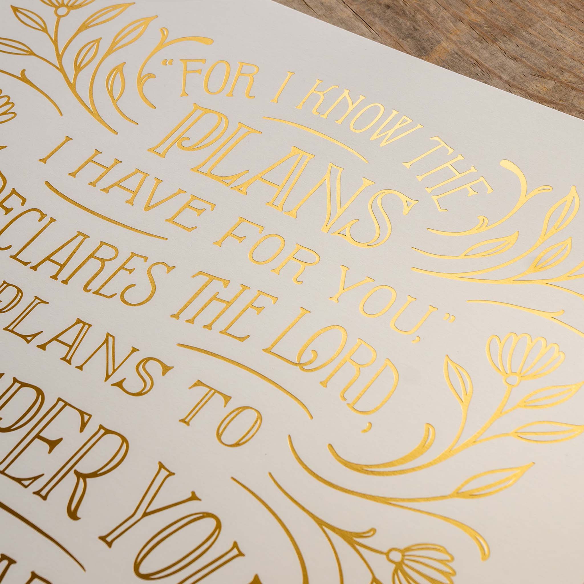 Hope and a Future (Jeremiah 29:11) - Gold/White
