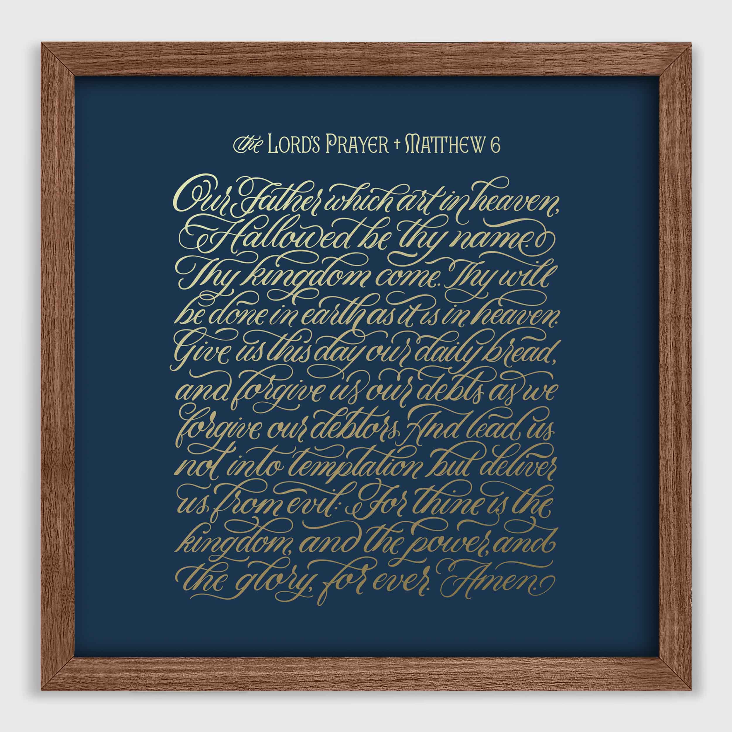 The Lord's Prayer - Gold on Blue