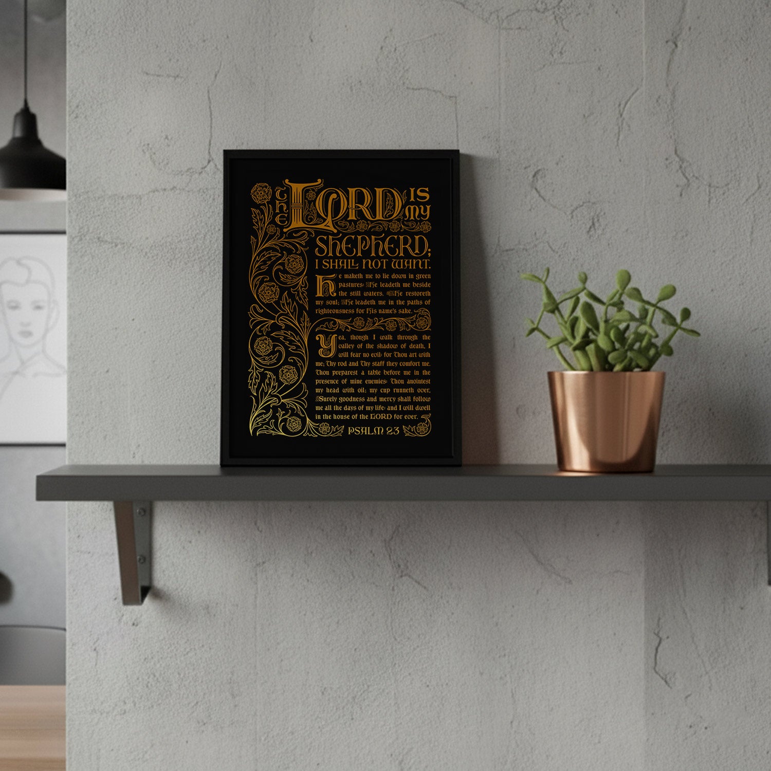 Psalm 23 - Gold/Black
