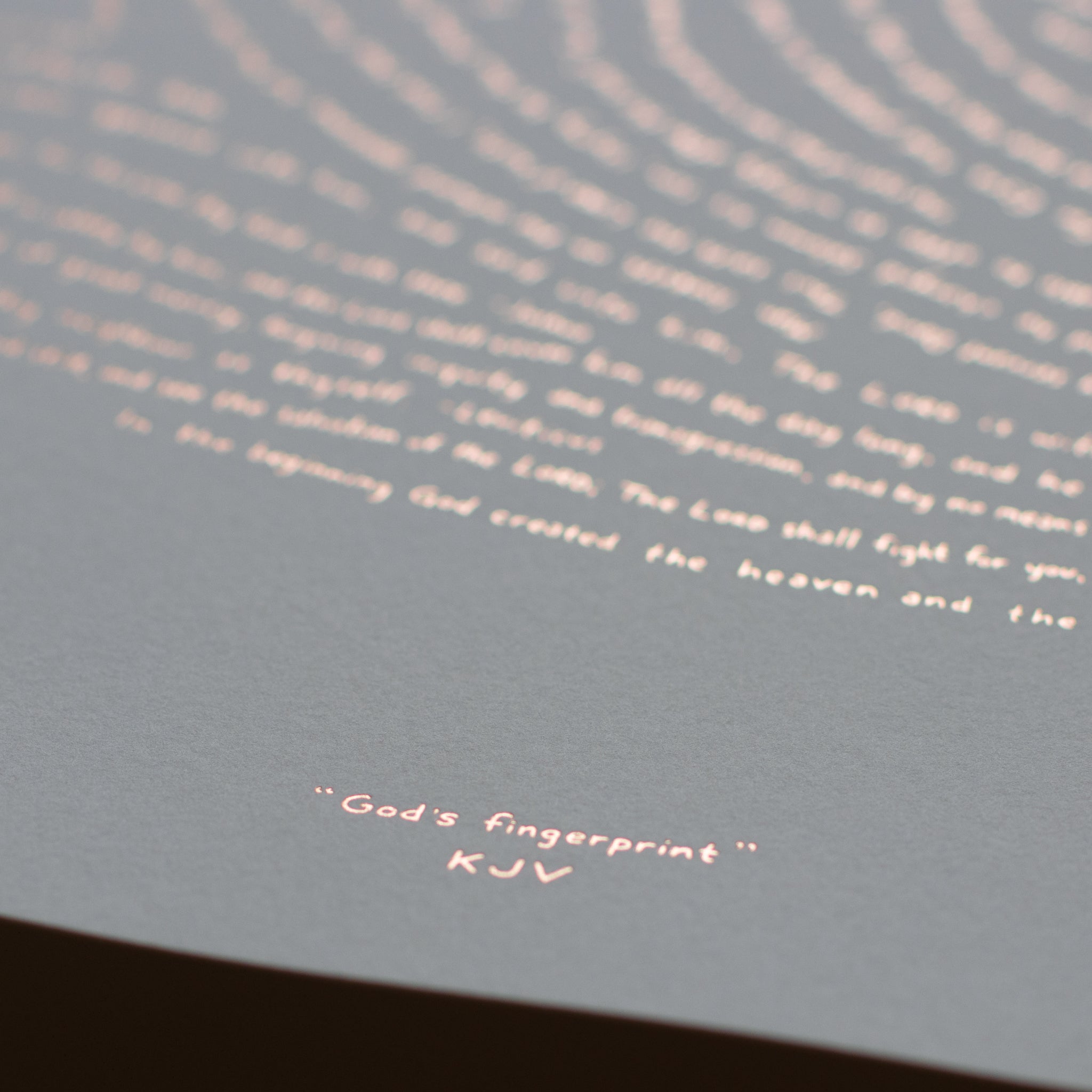 God's Fingerprint - Rose Gold on White