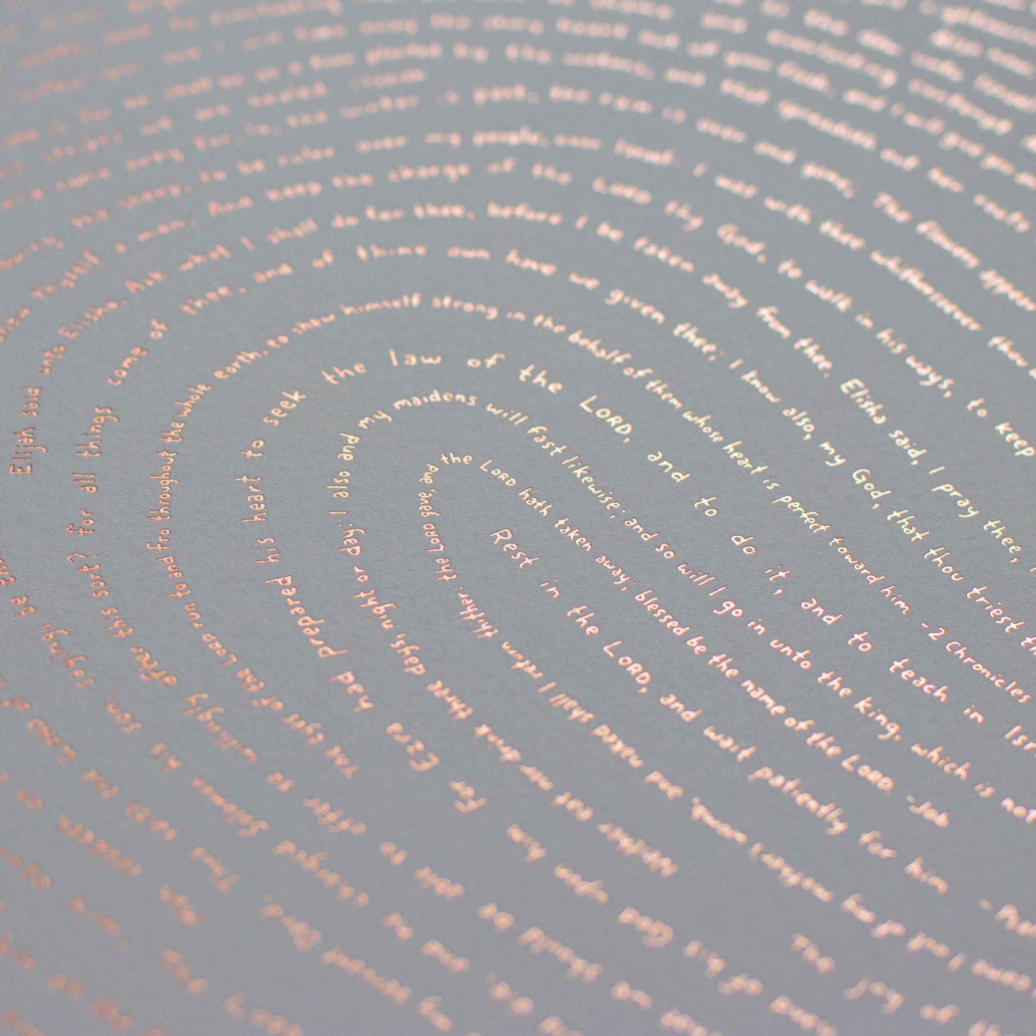 God's Fingerprint - Rose Gold on White