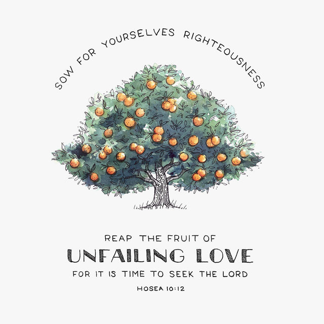 Detail of Fruit of Unfailing Love - Hosea 10:12 Scripture Art Print