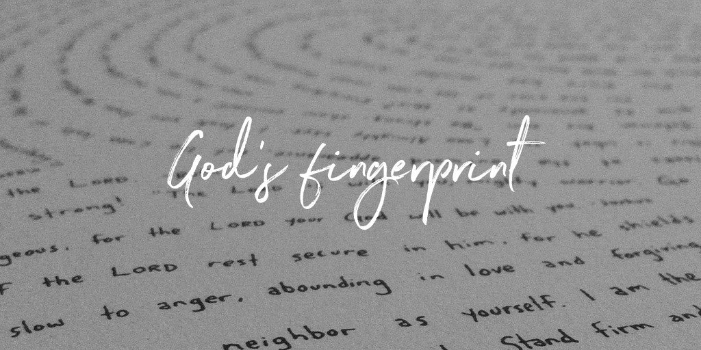 God's fingerprint artwork - one verse from every book of the Bible thumbprint