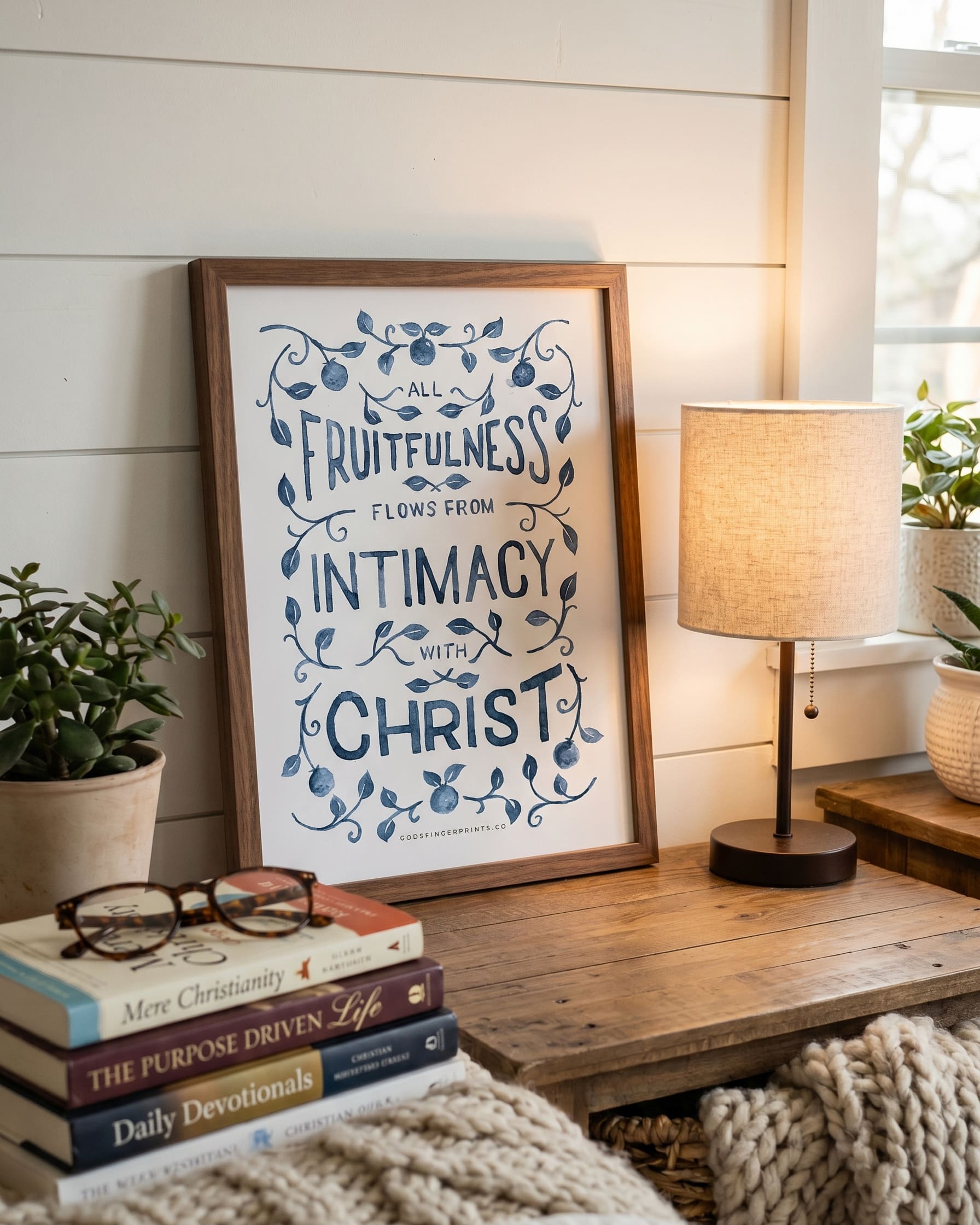 All Fruitfulness Flows from Christ - Christian Quote Artwork