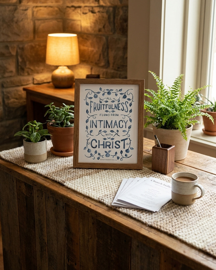 All Fruitfulness Flows from Christ - Christian Quote Artwork