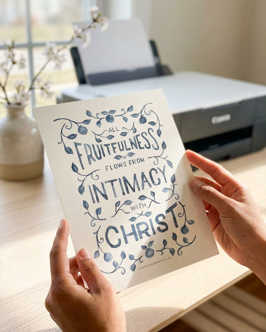 All Fruitfulness Flows from Christ - Christian Quote Artwork