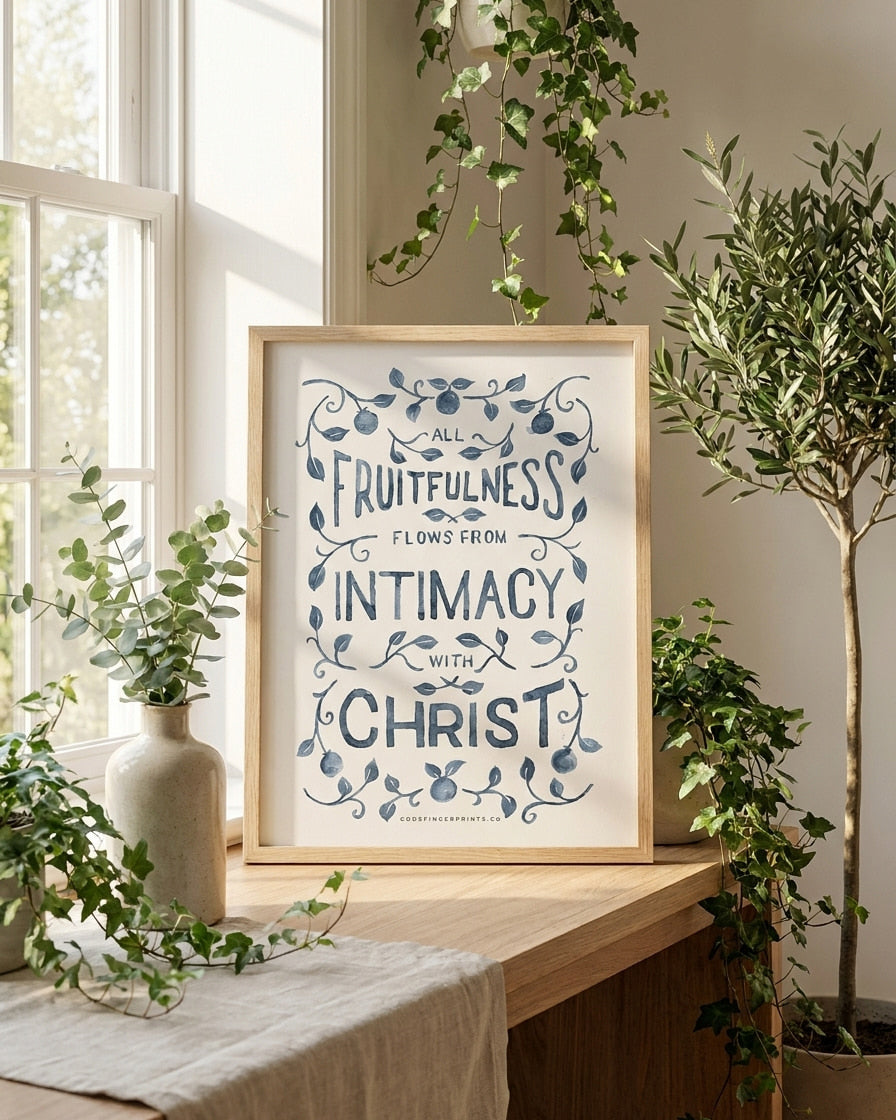 All Fruitfulness Flows from Christ - Christian Quote Artwork