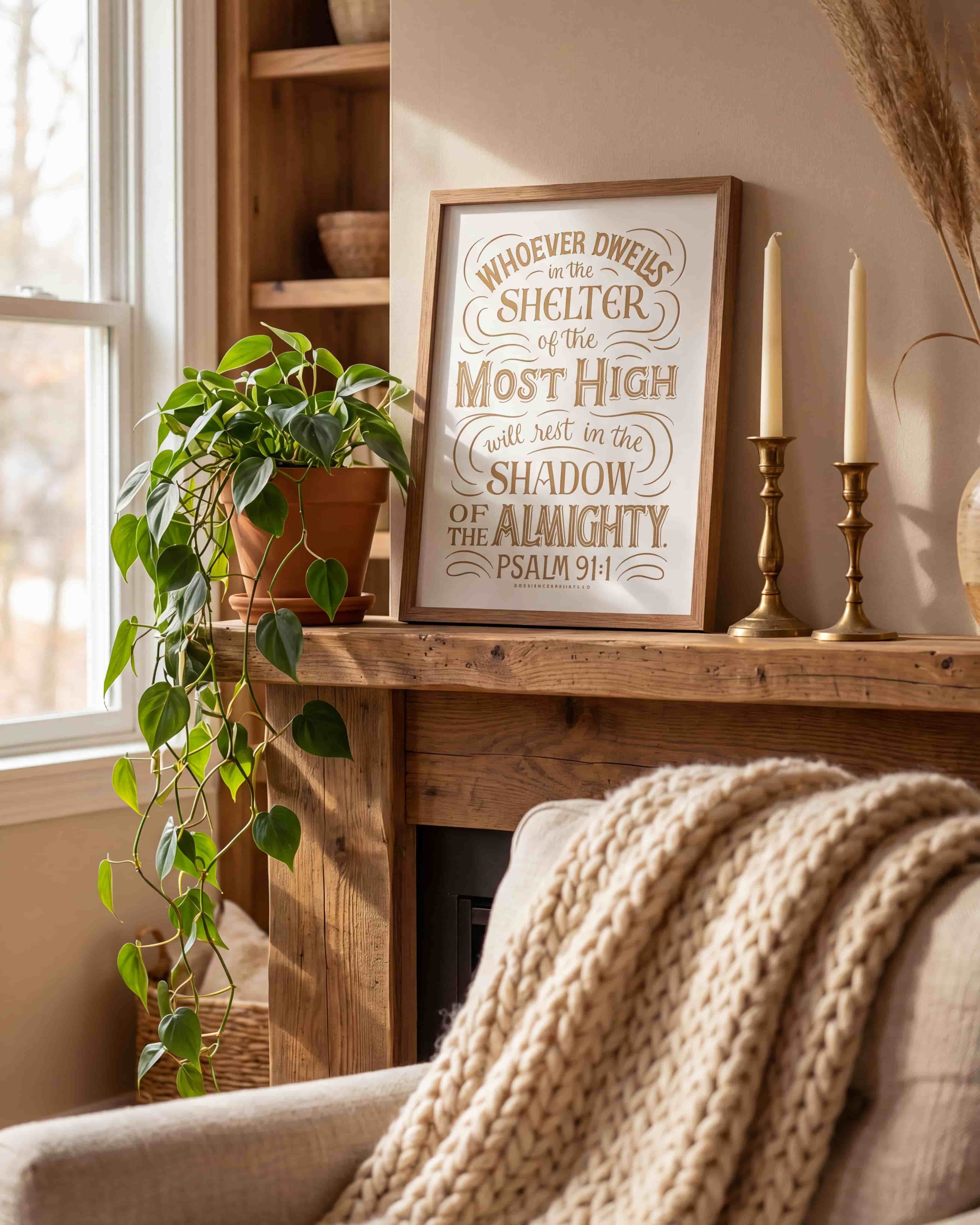 Shelter of the Most High - Psalm 91:1 - God's promises Christian scripture print