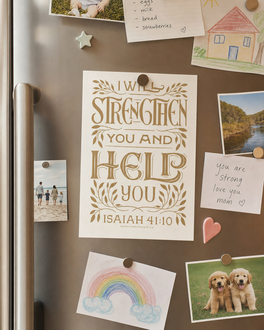 I Will Strengthen You - Isaiah 41:10 - God's promises faith-based wall art print