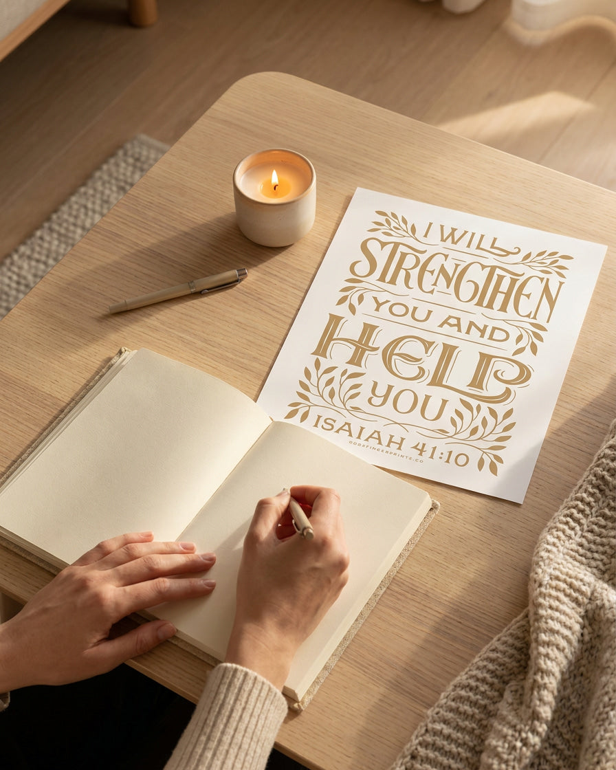 I Will Strengthen You - Isaiah 41:10 - God's promises faith-based wall art print