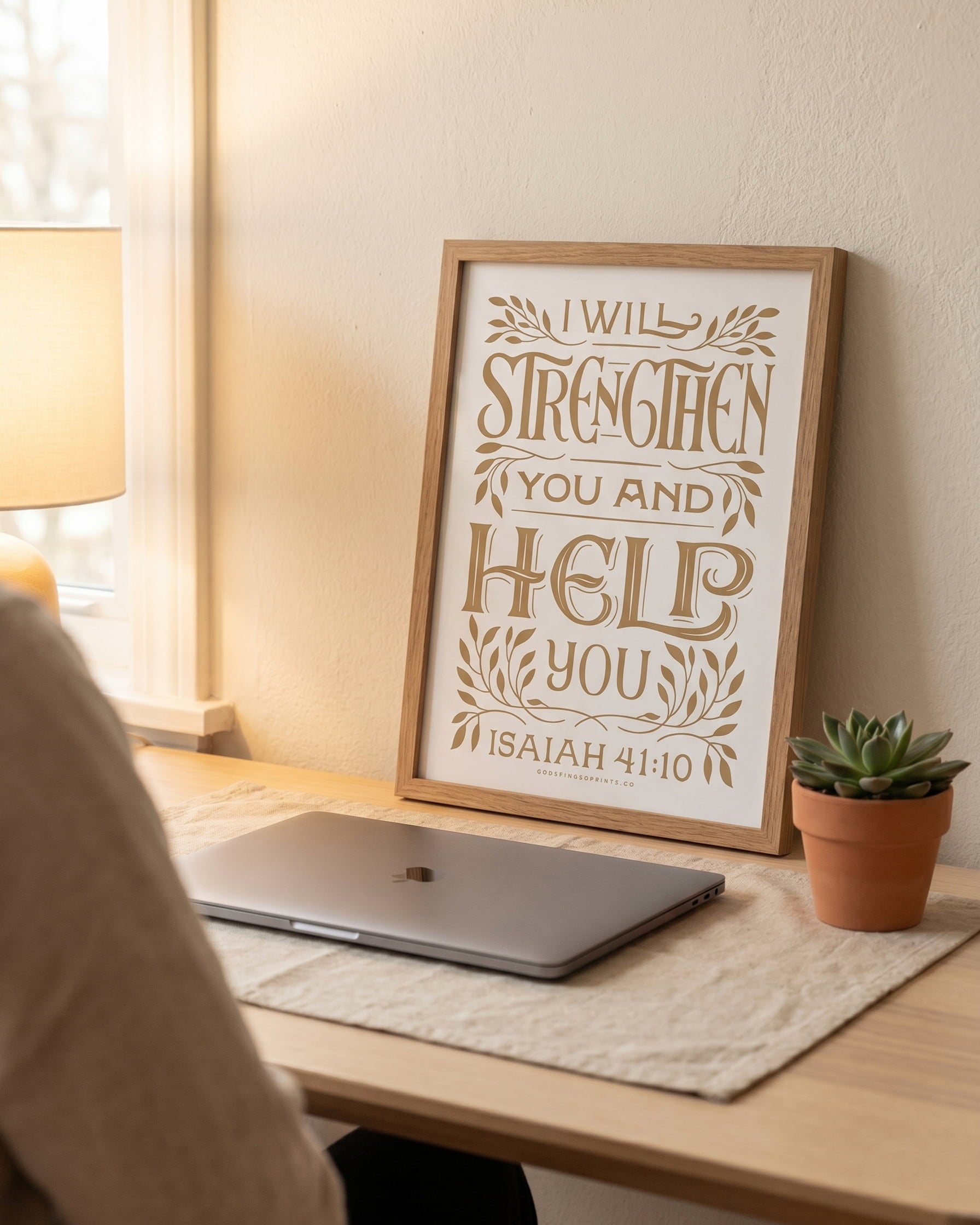 I Will Strengthen You - Isaiah 41:10 - God's promises faith-based wall art print