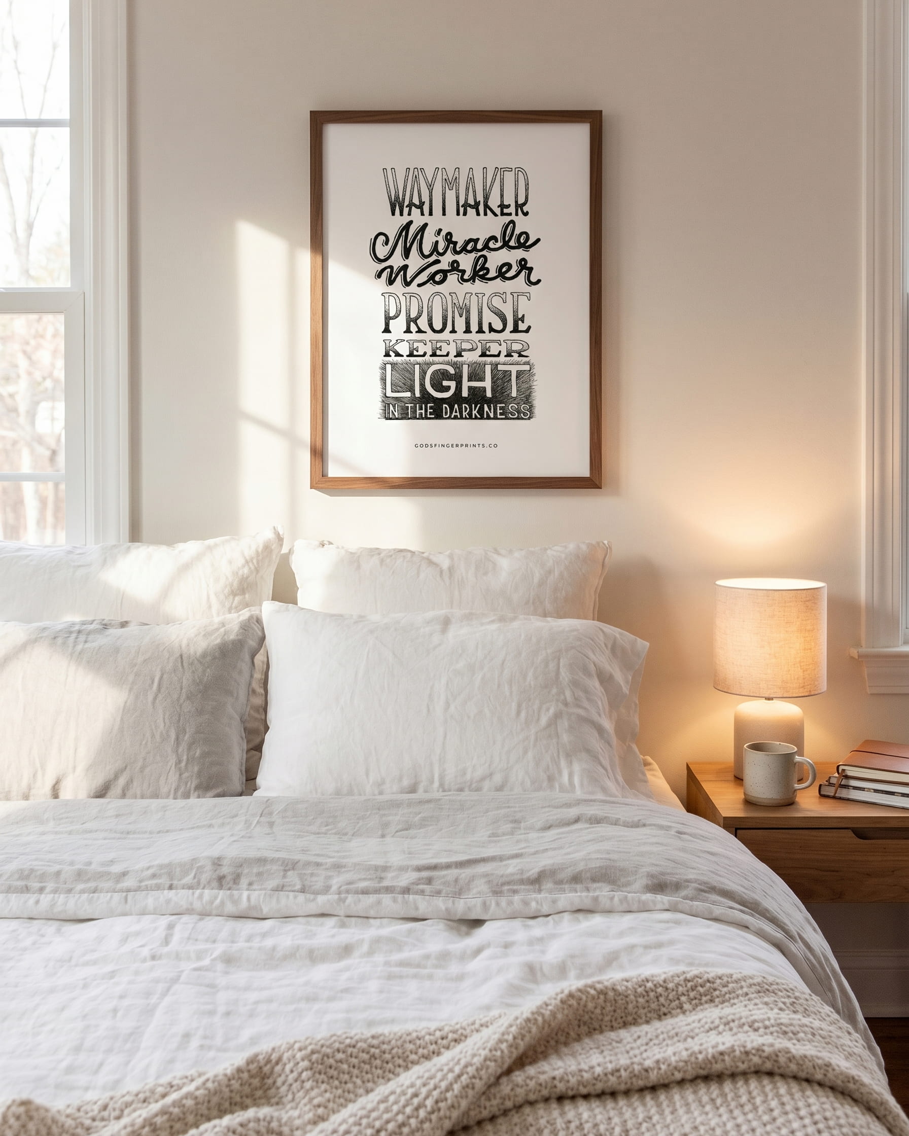 Waymaker Miracle Worker Promise Keeper — Christian lyric art print