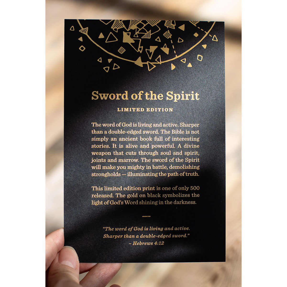 Sword of the Spirit - 16x20 Gold Emboss Print