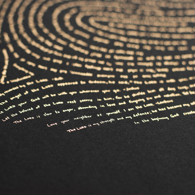18x24 Illuminated Fingerprint - Gold on Black