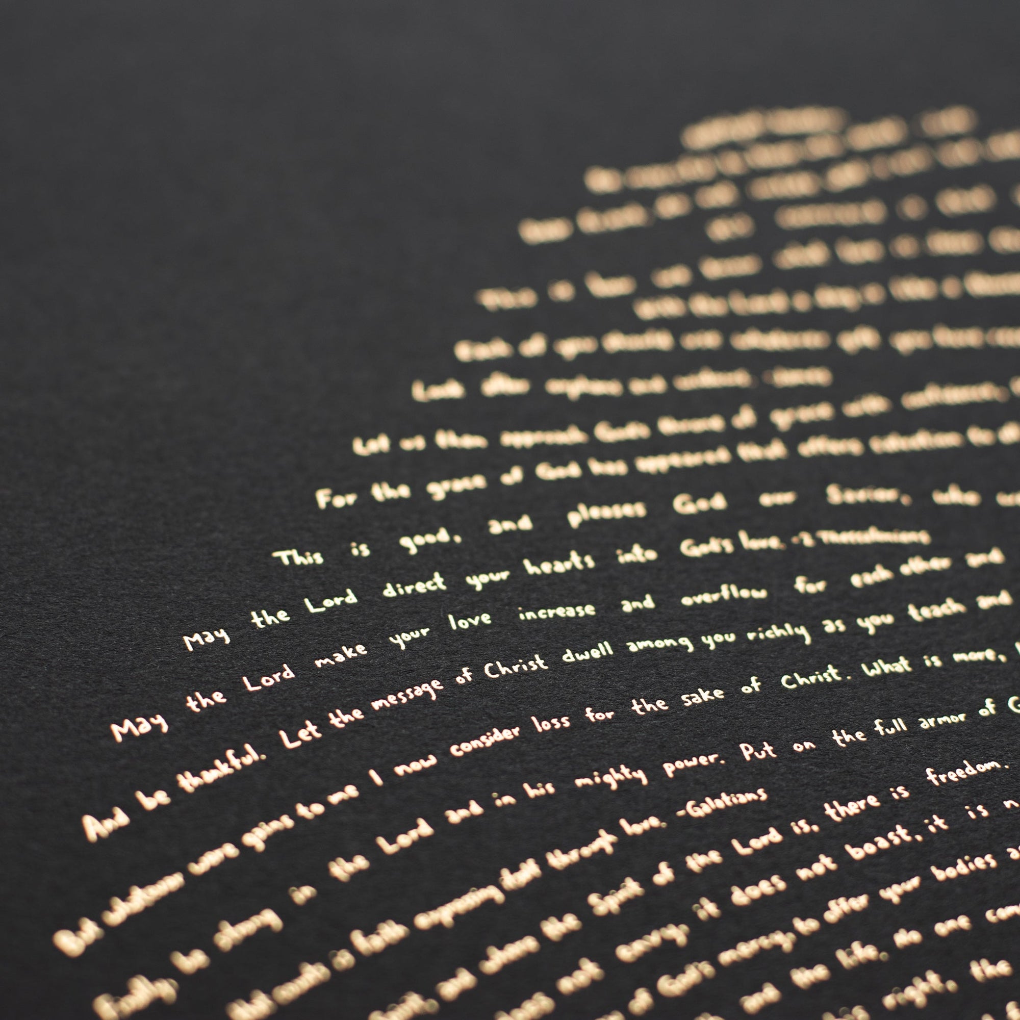 God's Fingerprint Gold Foil Scripture Art Print