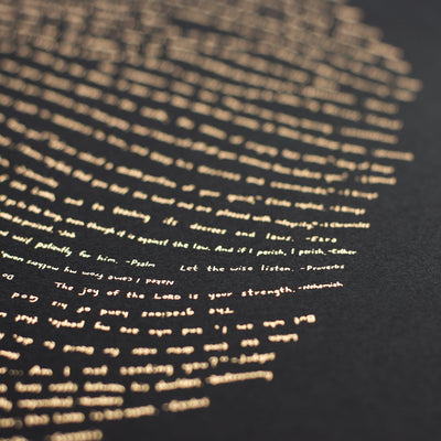 18x24 Illuminated Fingerprint - Gold on Black