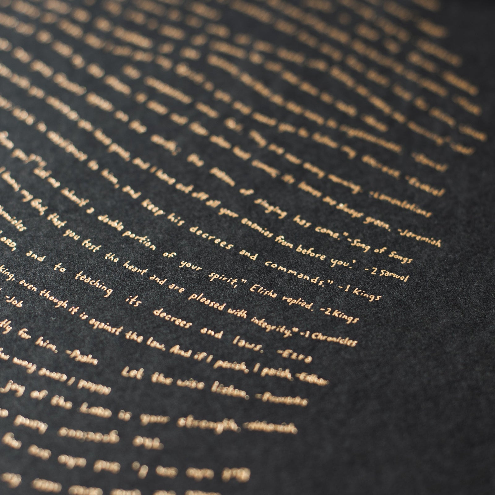 God's Fingerprint Gold Foil Scripture Art Print
