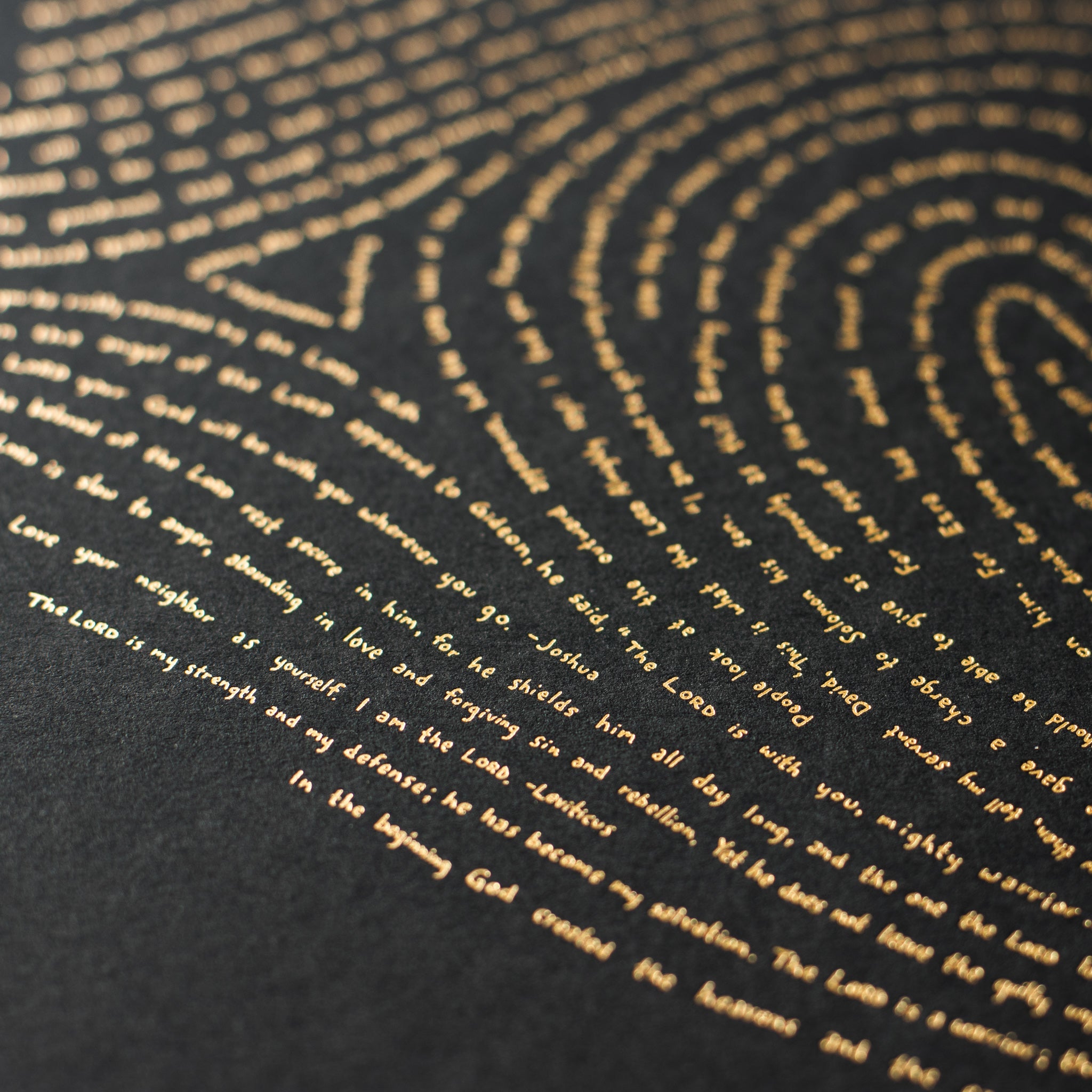 God's Fingerprint - Gold on Black