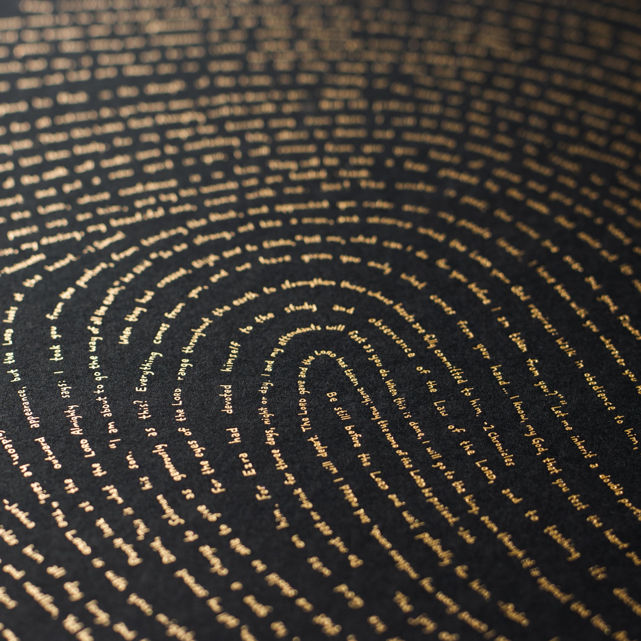 God's Fingerprint - Gold on Black