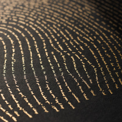 18x24 Illuminated Fingerprint - Gold on Black