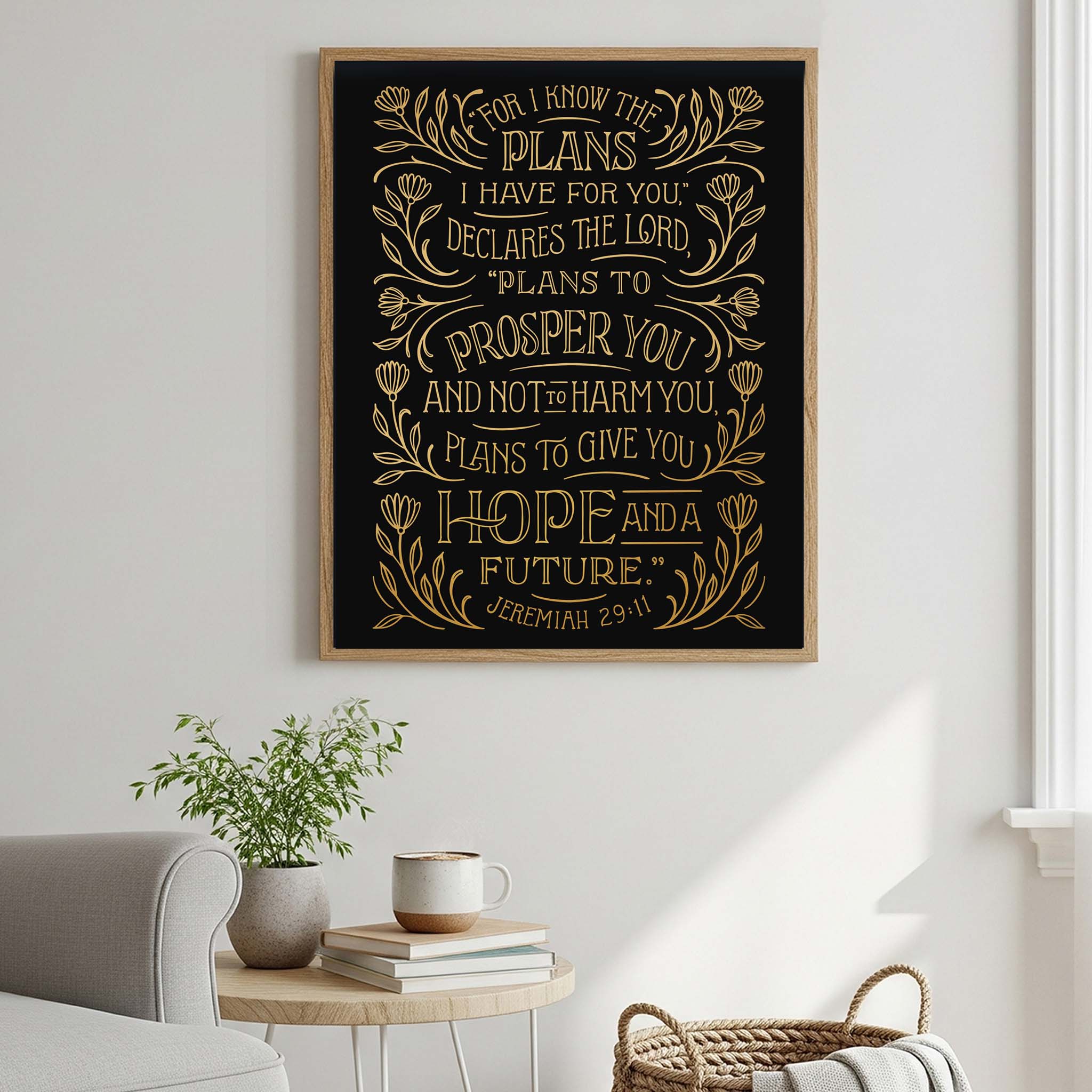 Hope and a Future (Jeremiah 29:11) - Gold/Black