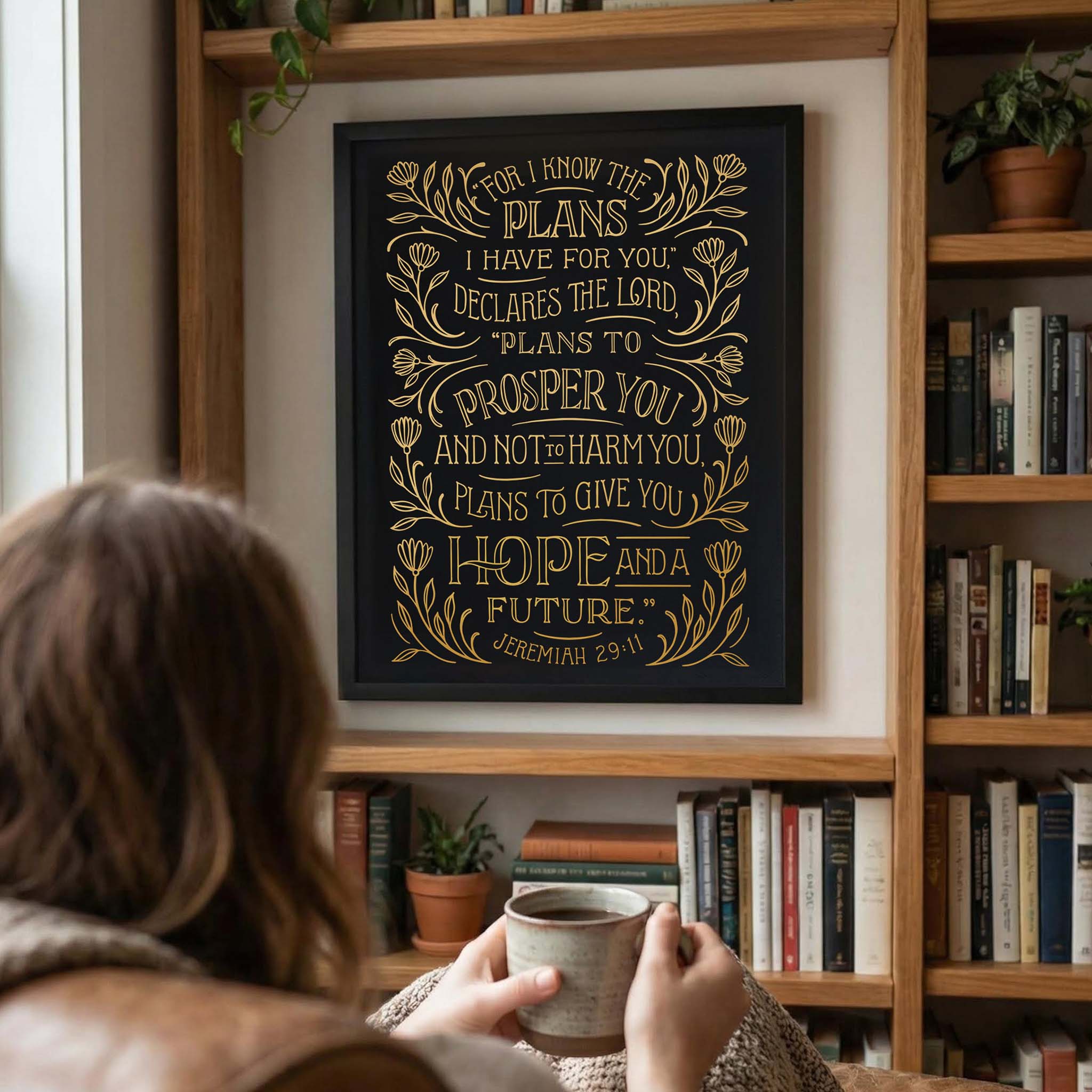 Hope and a Future (Jeremiah 29:11) - Gold/Black