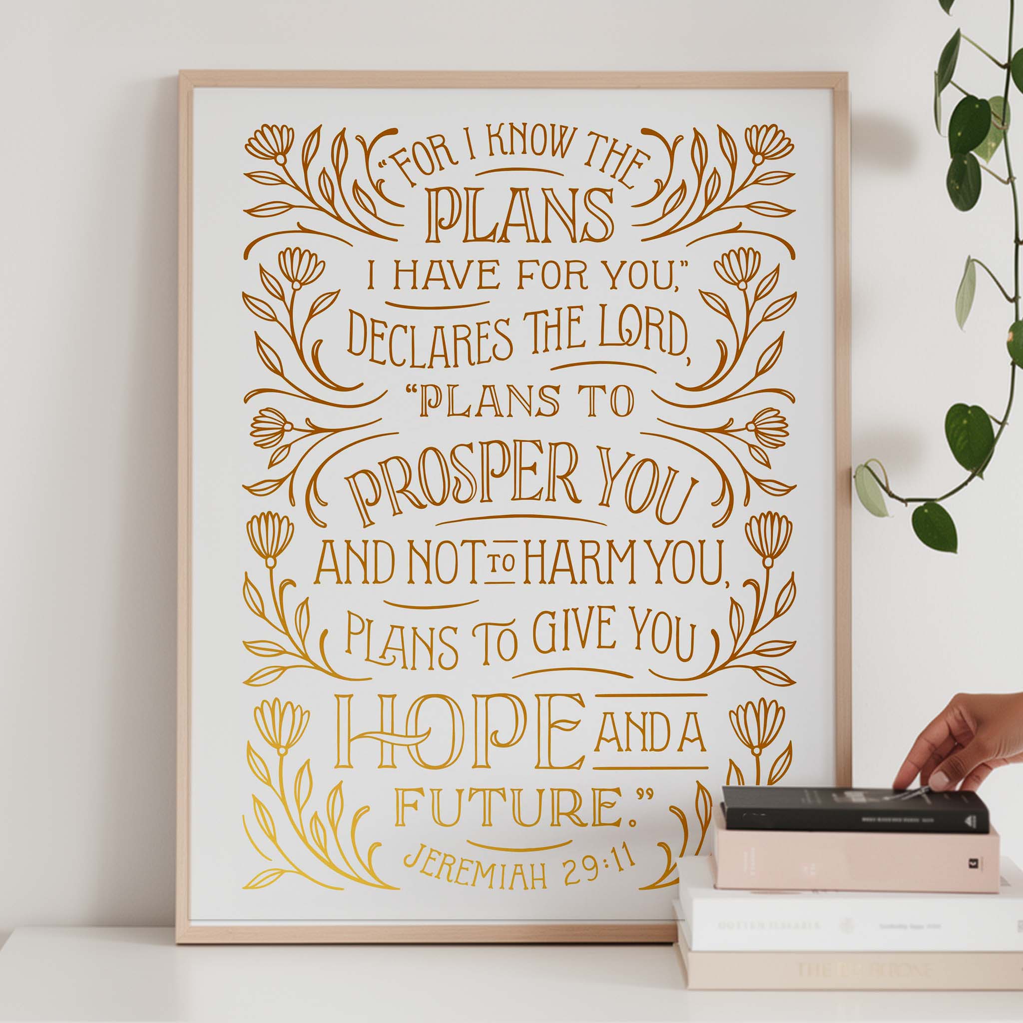 Hope and a Future (Jeremiah 29:11) - Gold/White