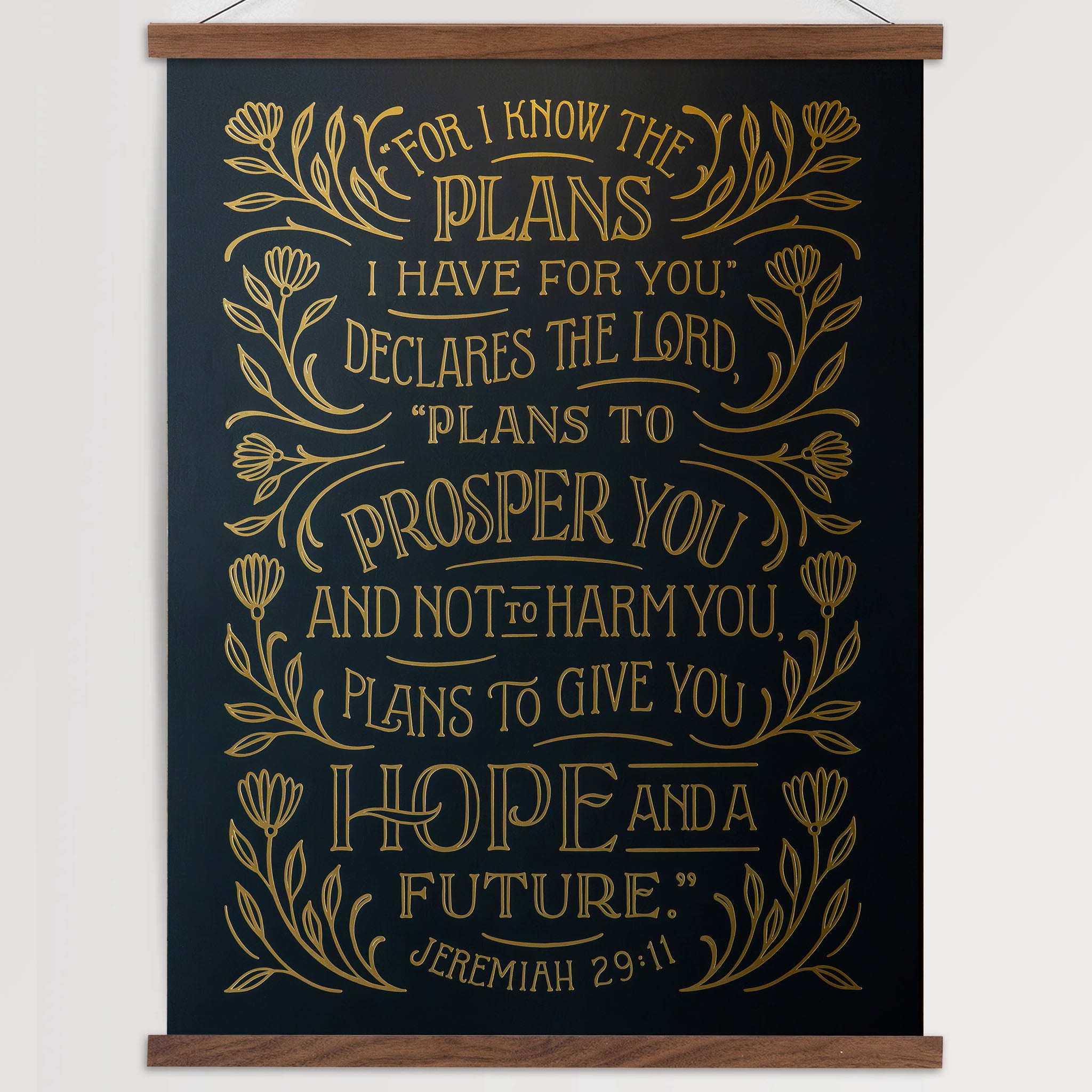 Jeremiah 29:11 - Gold Foil on Black