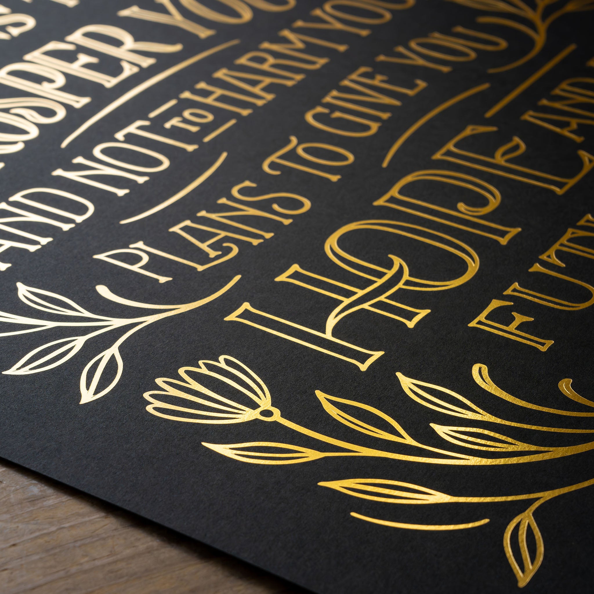 Jeremiah 29:11 - Gold Foil on Black