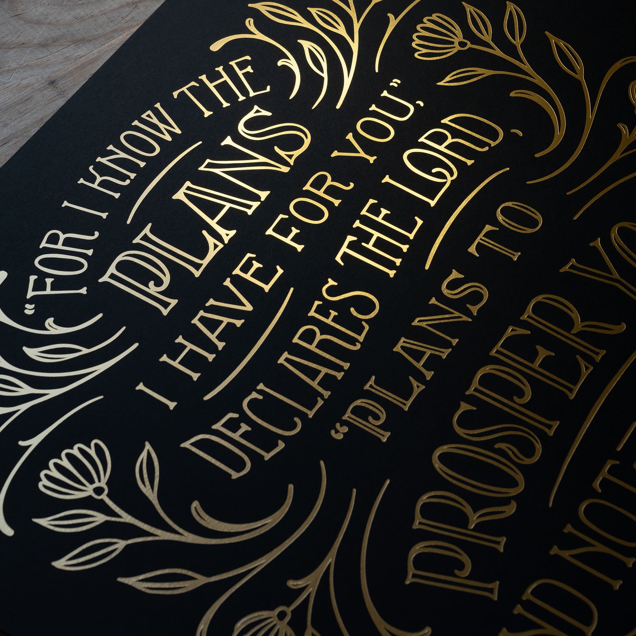 Jeremiah 29:11 - Gold Foil on Black