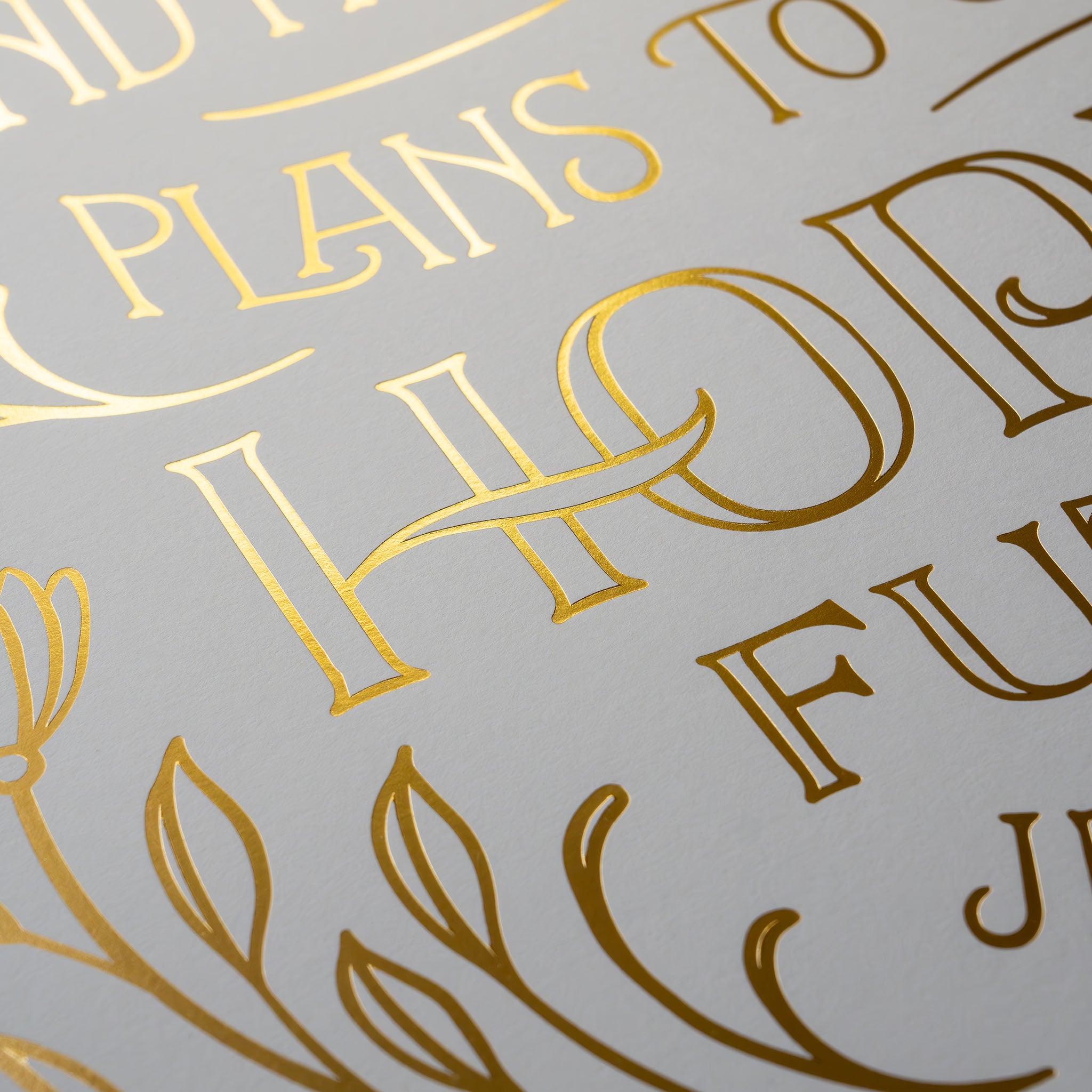 Jeremiah 29:11 - Gold Foil on White