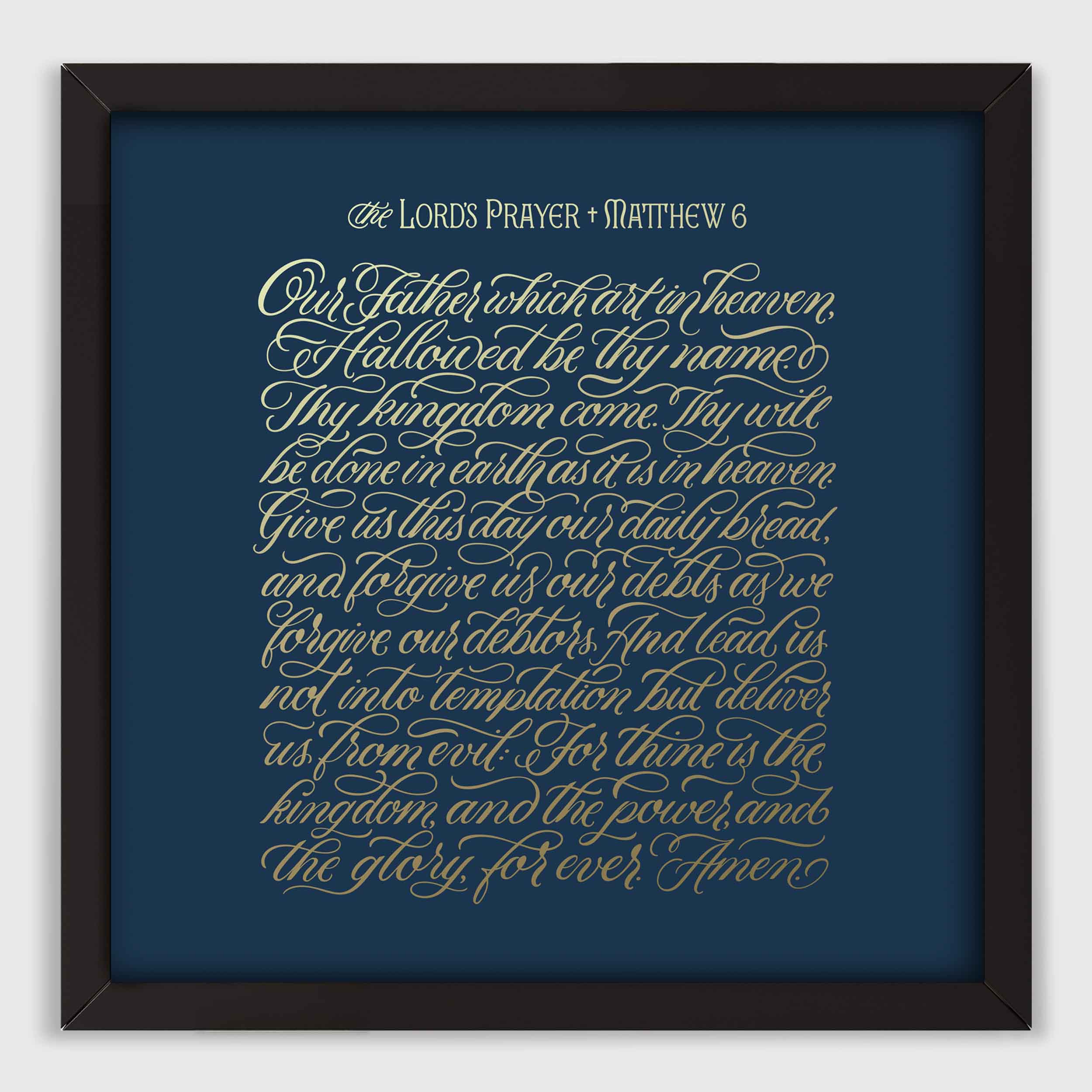 The Lord's Prayer - Gold on Blue