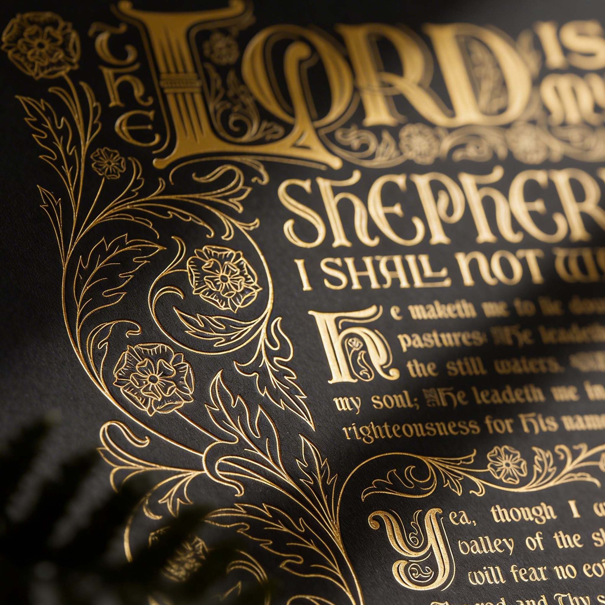 Psalm 23 - Gold/Black