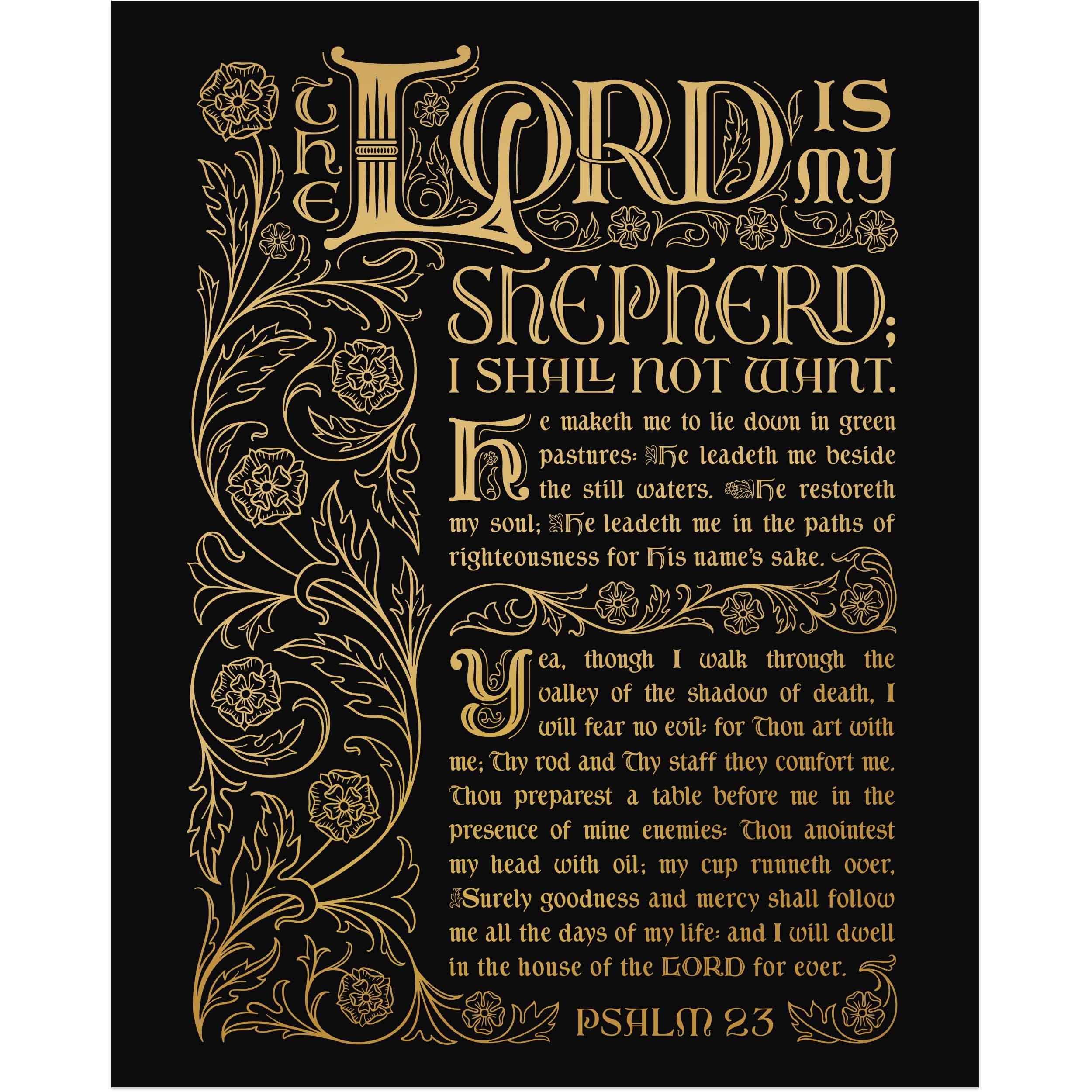 Psalm 23 - Gold/Black
