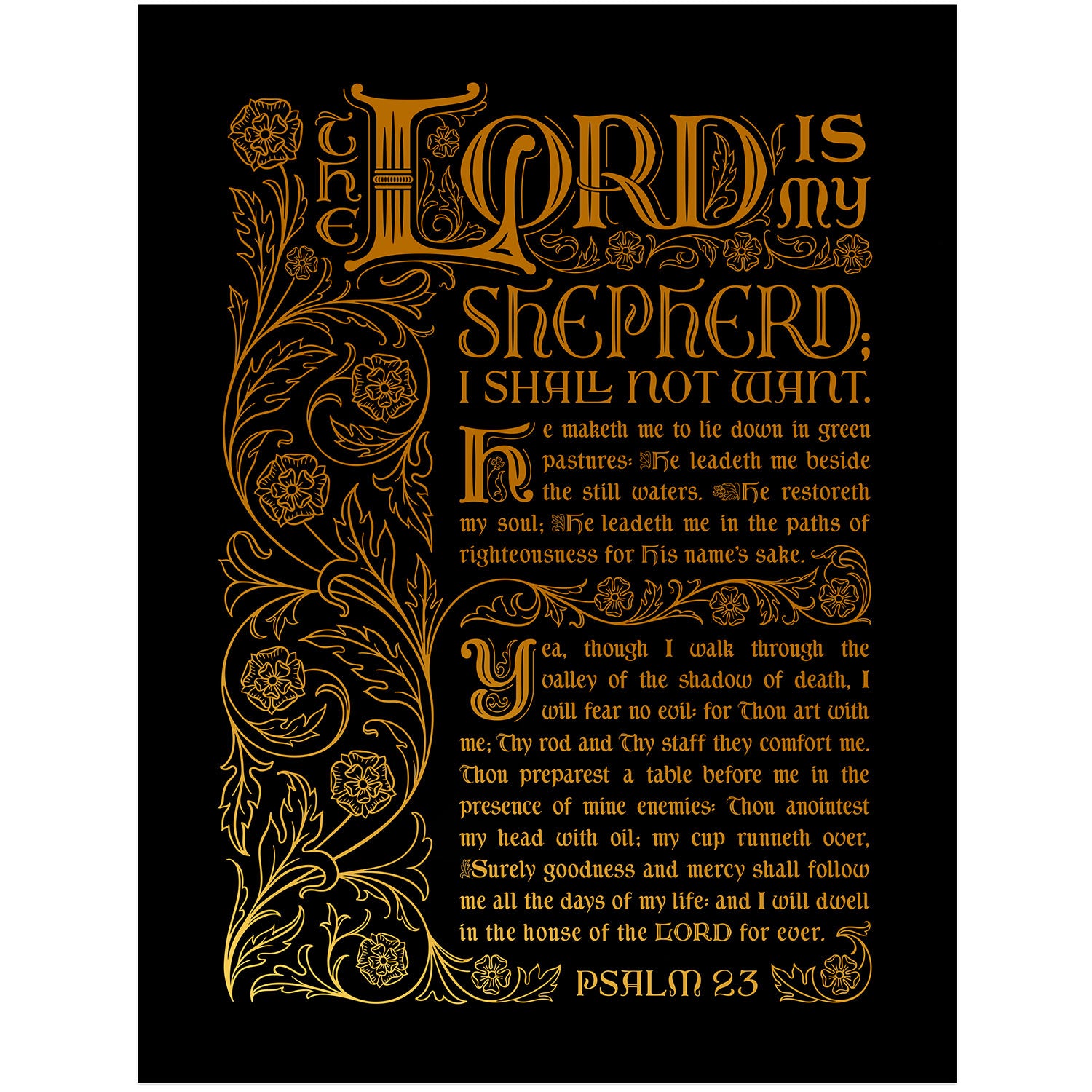 Psalm 23 - Gold/Black