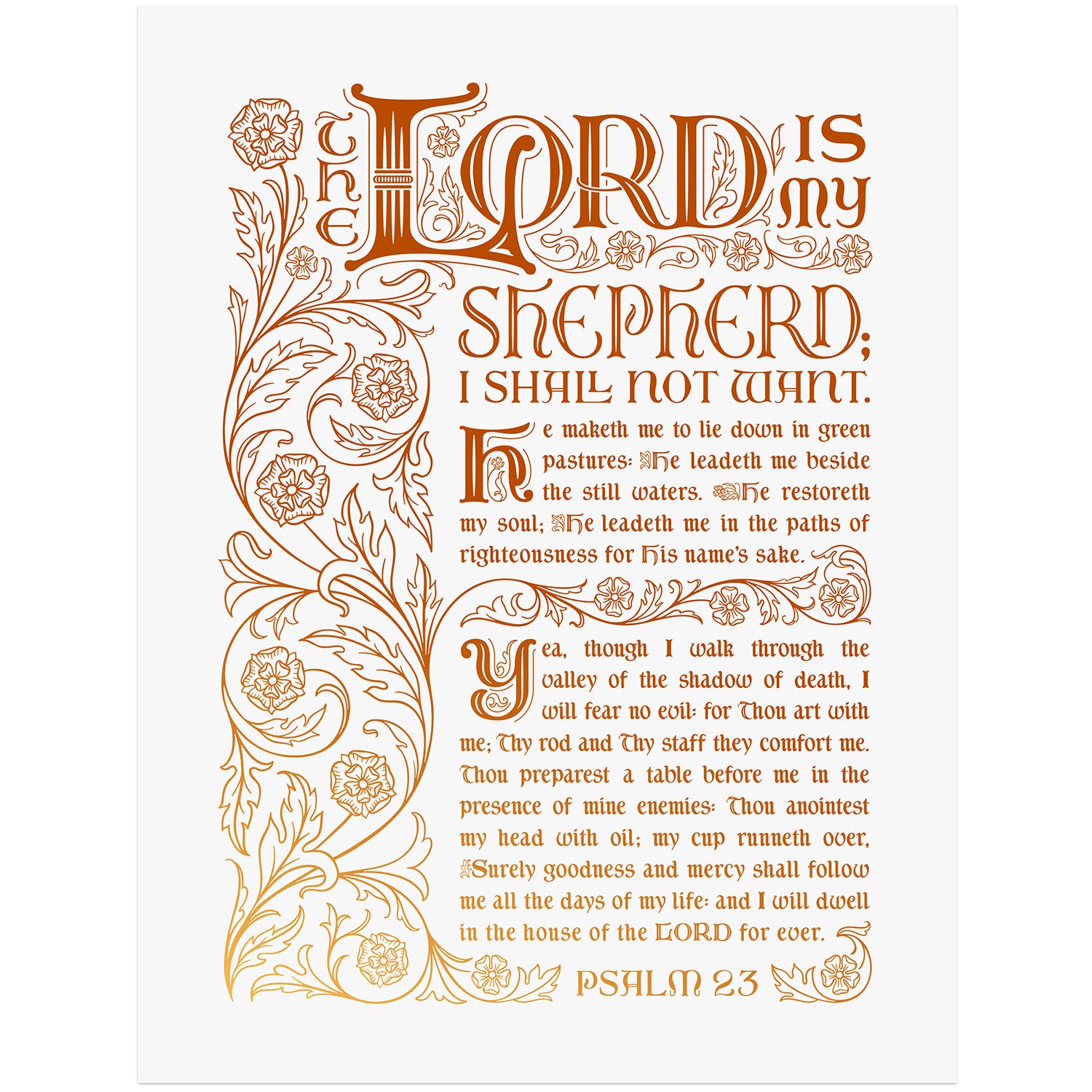 Psalm 23 - Rose Gold