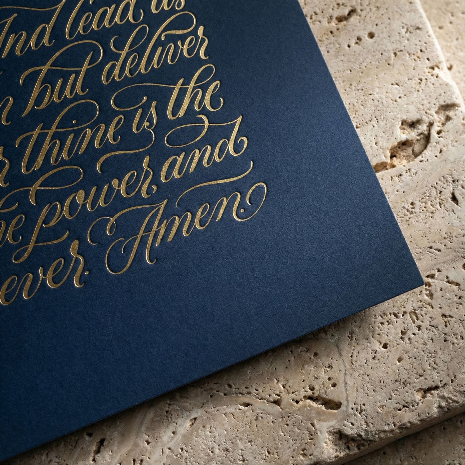 The Lord's Prayer - Gold on Blue