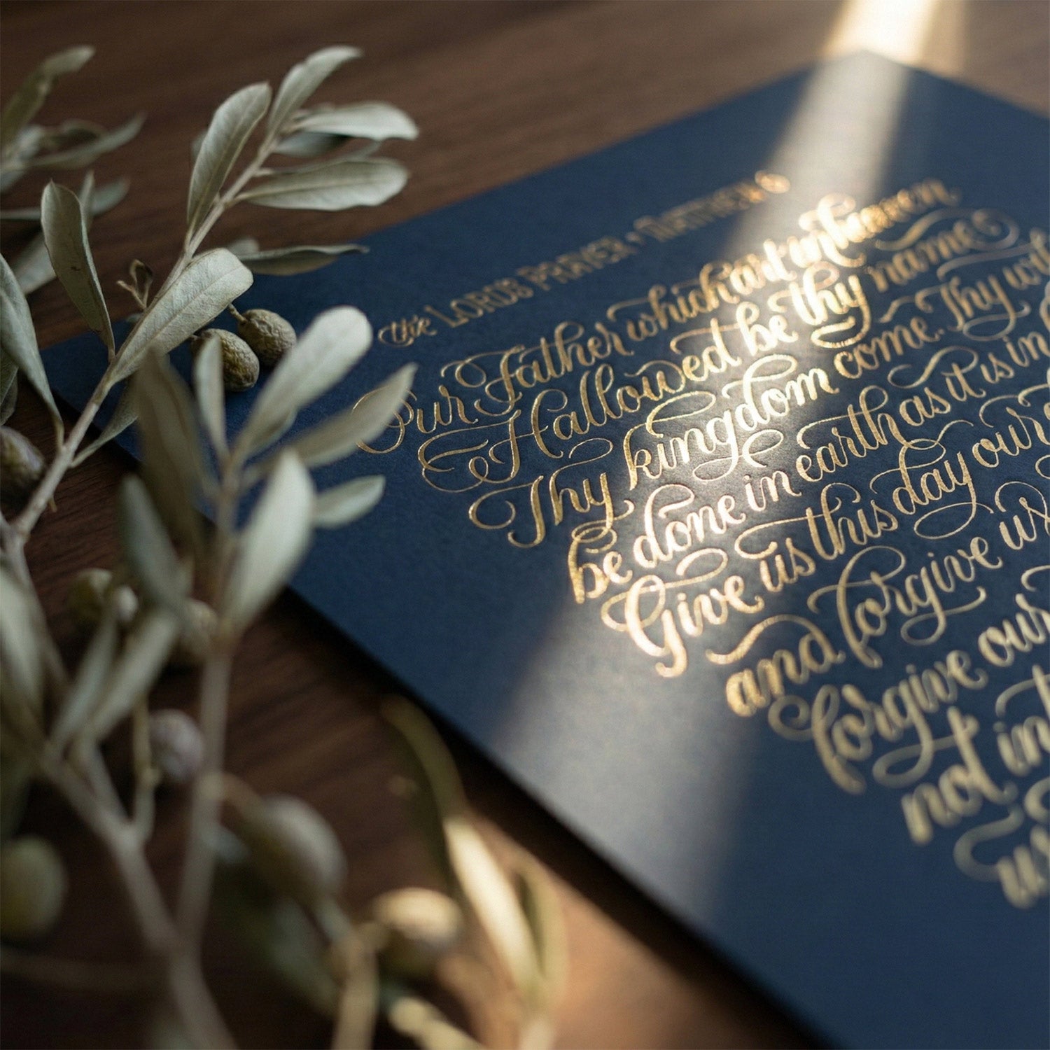 The Lord's Prayer - Gold on Blue