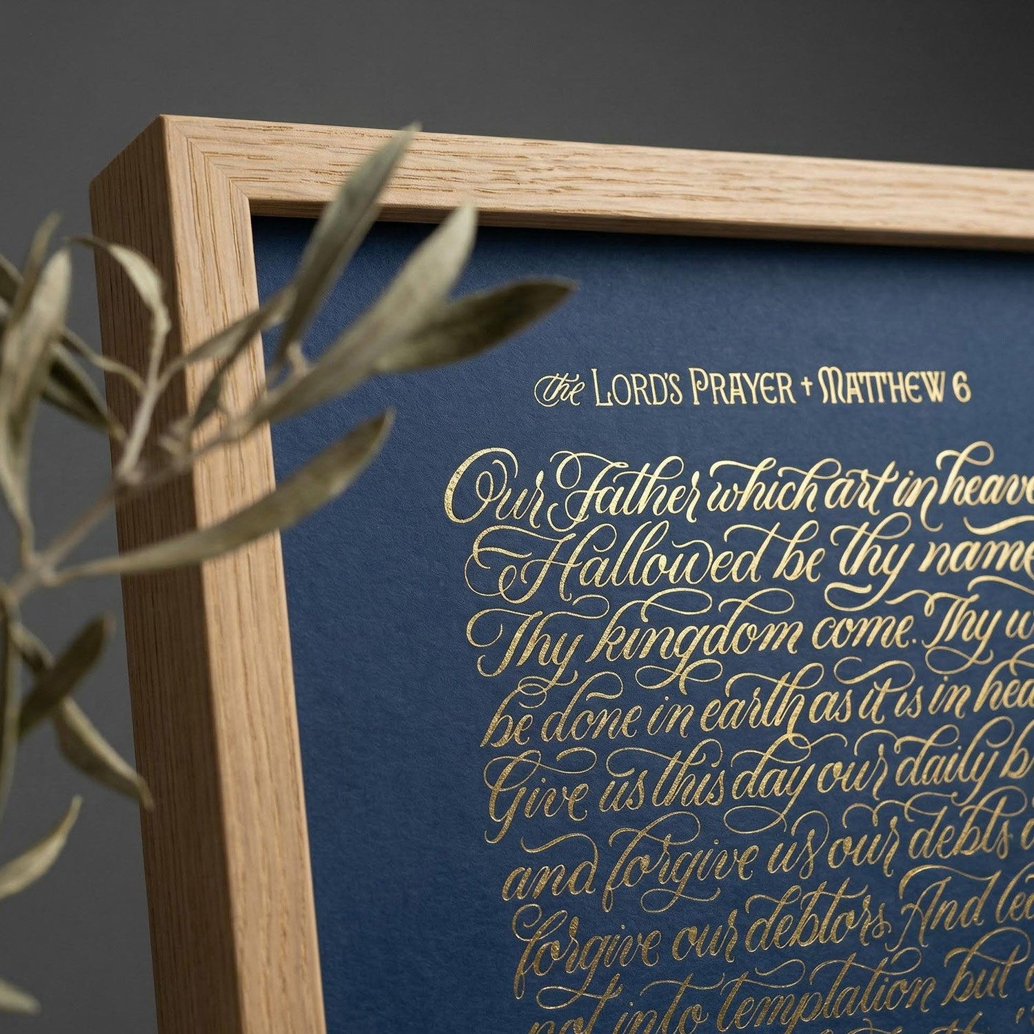 The Lord's Prayer - Gold on Blue