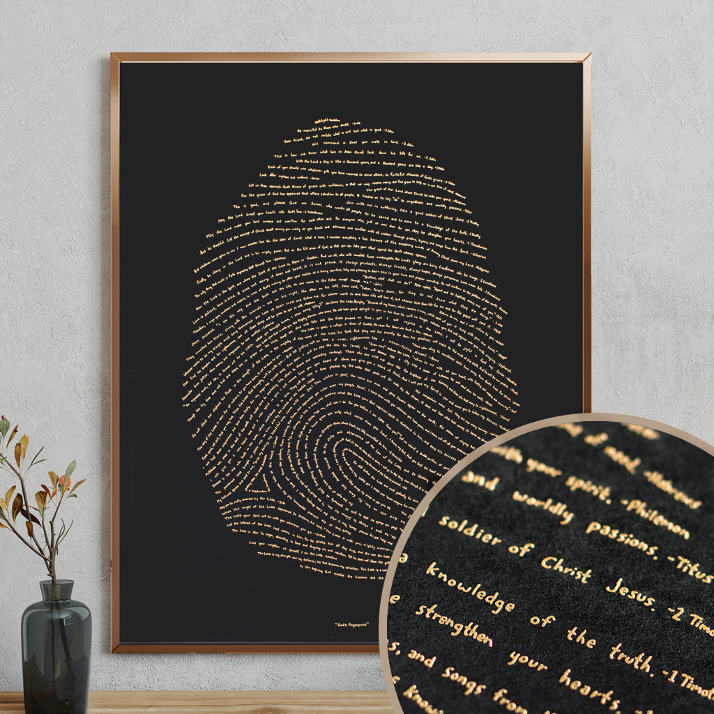 God's Fingerprint - Gold on Black