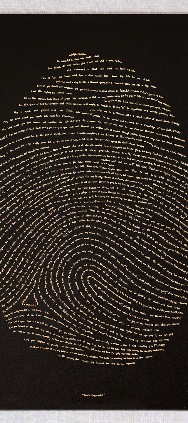 God's Fingerprint - Gold on Black