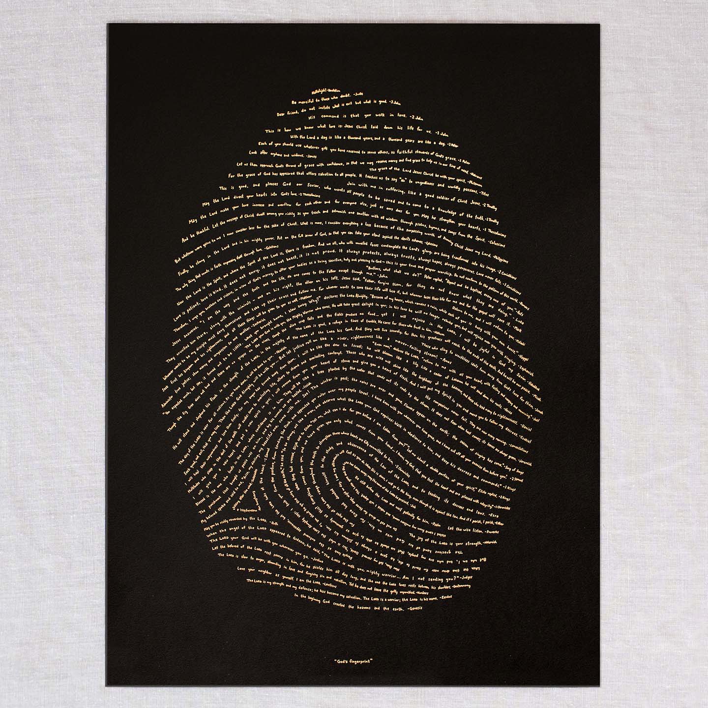 God's Fingerprint - Gold on Black