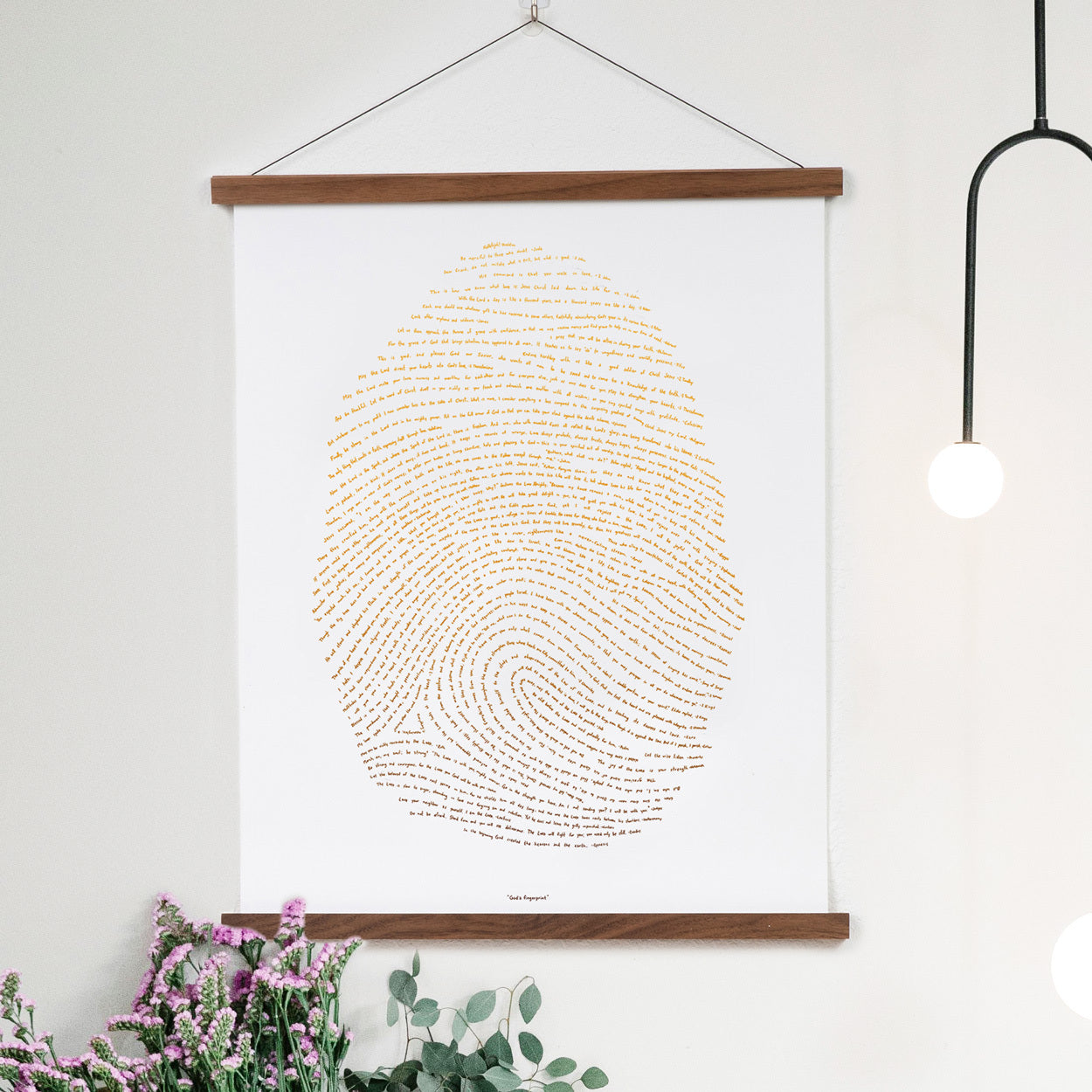 God's Fingerprint - Gold on White